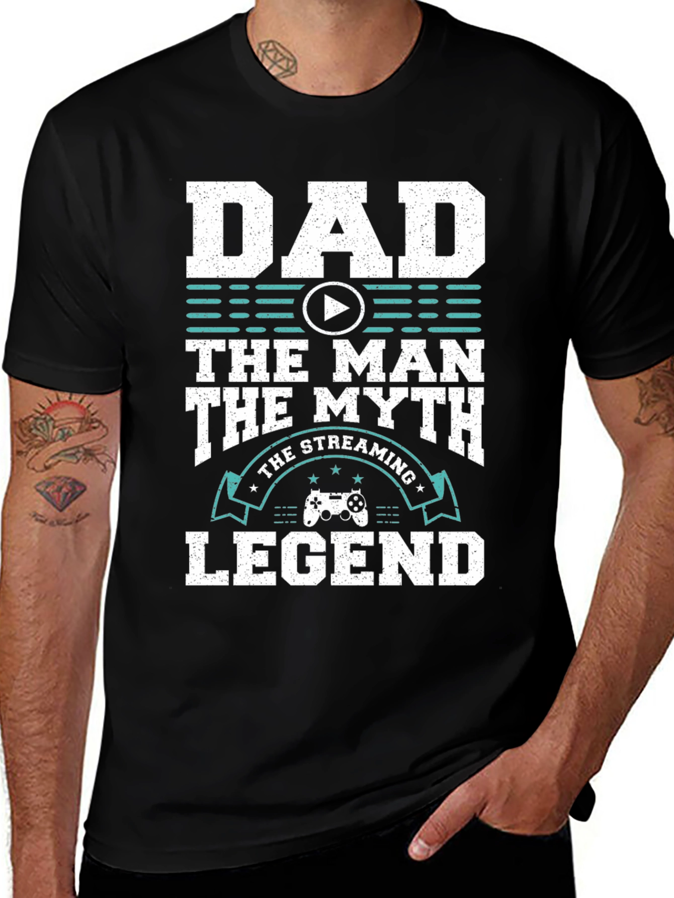 Variant 5 of Dad Gamer Legend Graphic Tee - Streaming Edition