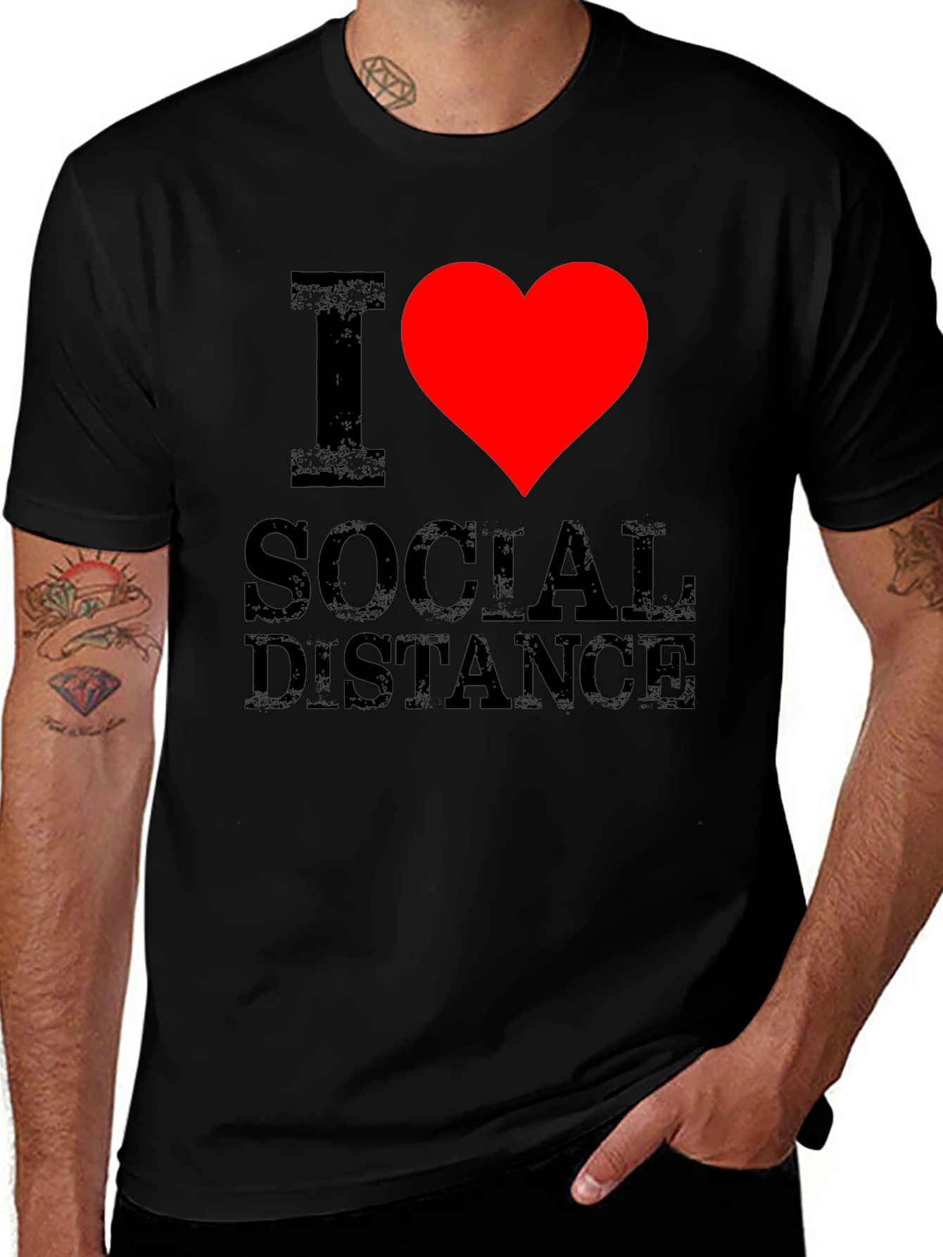 Variant 5 of I Heart Social Distance Graphic Tee