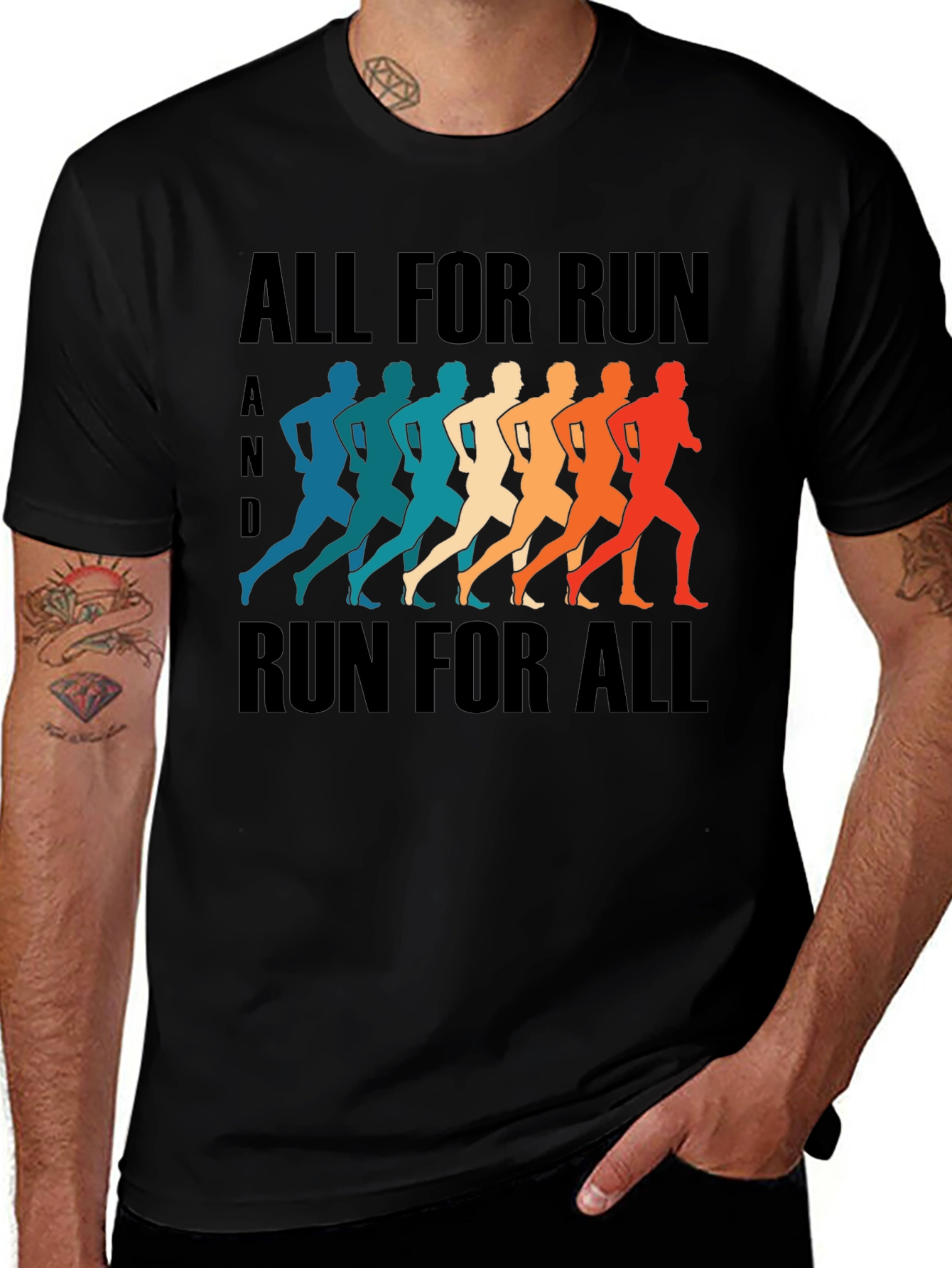 Variant 27 of Retro Runner Tee: All For Run, Run For All