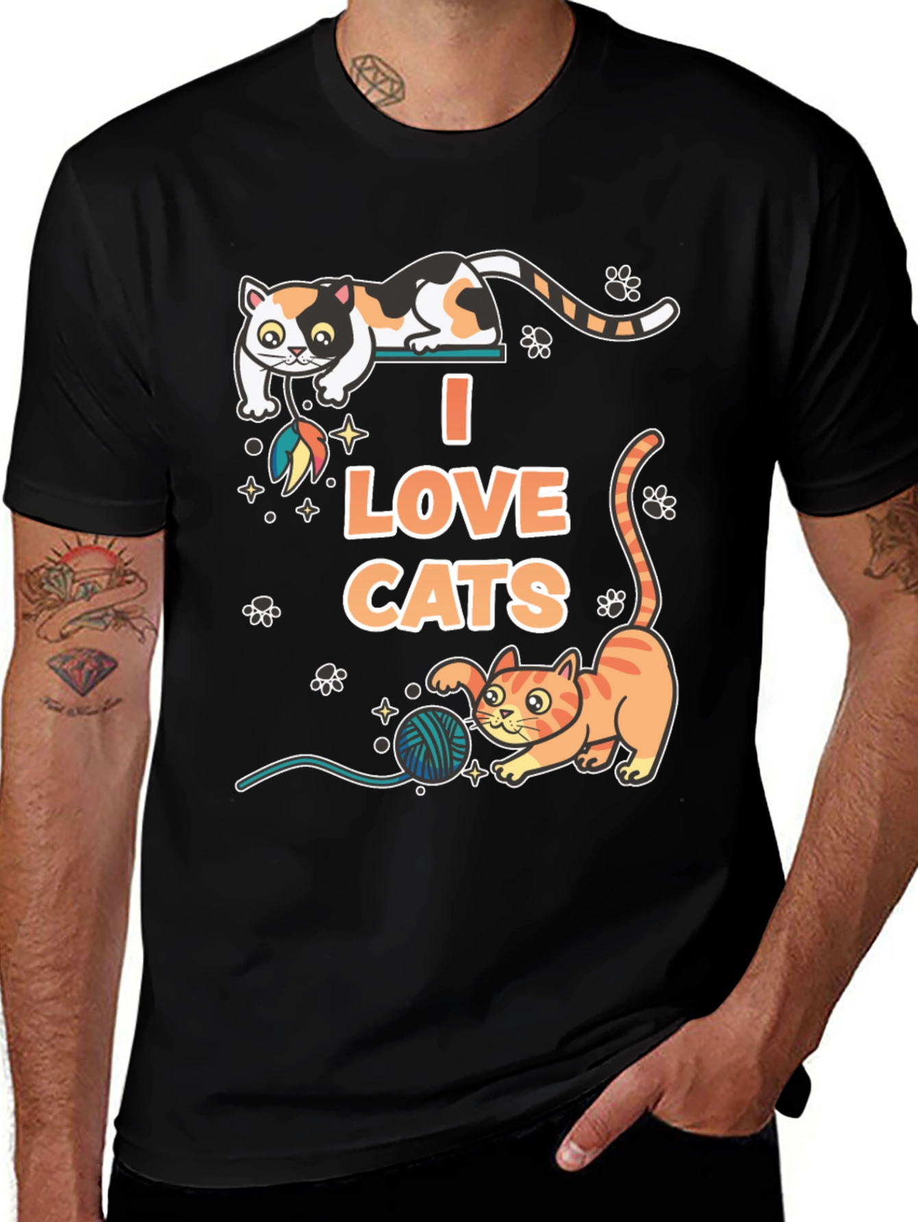 Variant 3 of I Love Cats Graphic T-Shirt