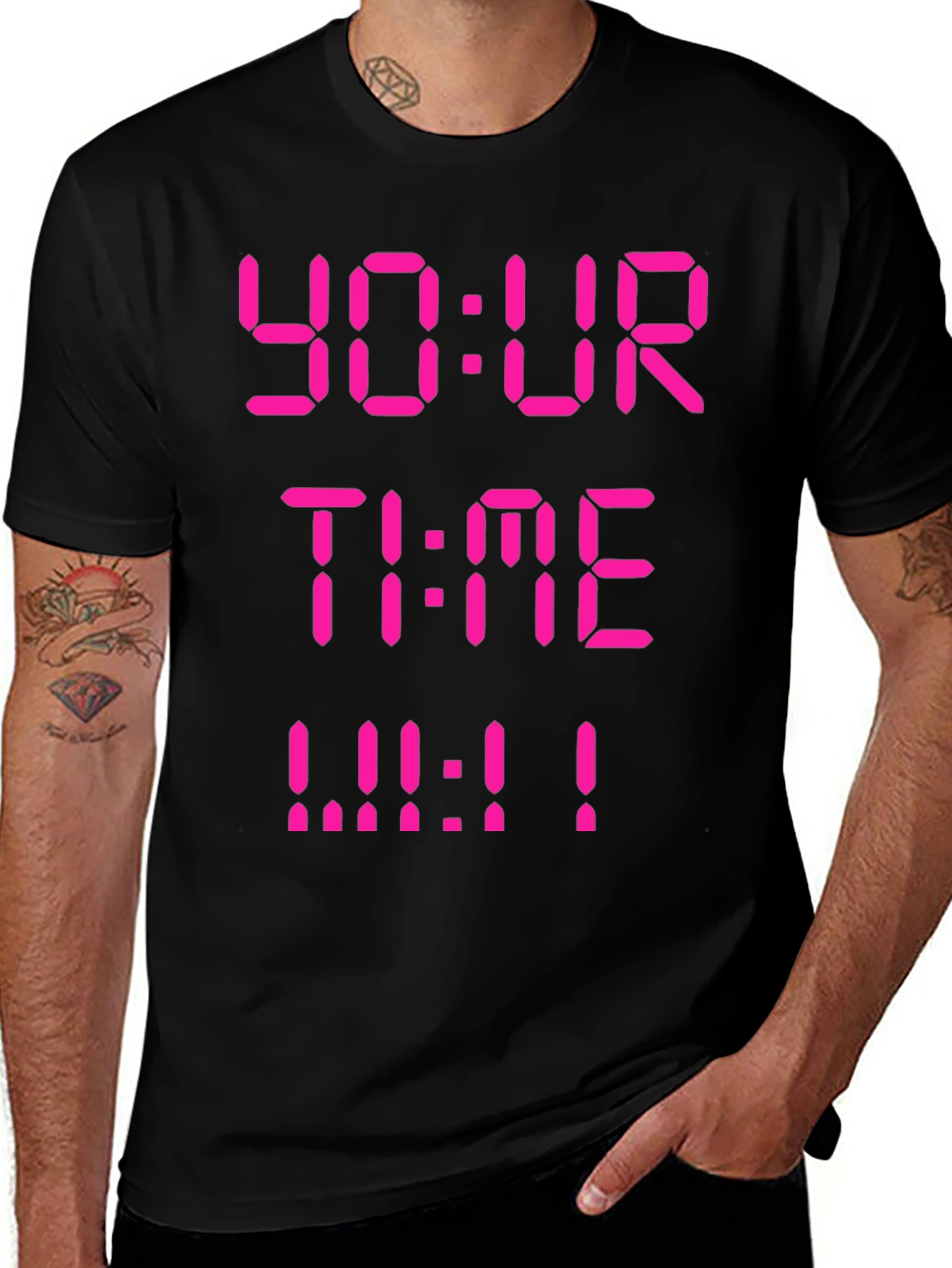 Variant 6 of Your Time Black T-Shirt - LED Style Text