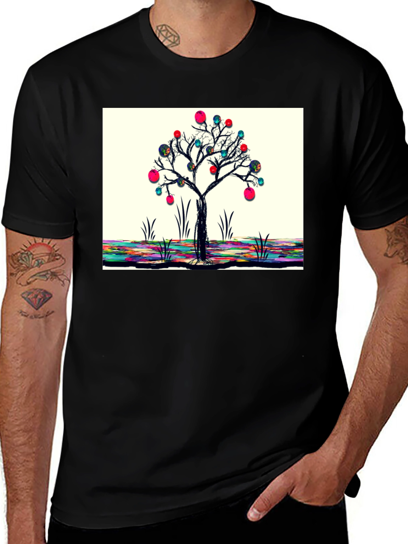 Variant 16 of Abstract Tree Graphic Tee - Modern Artistic Design