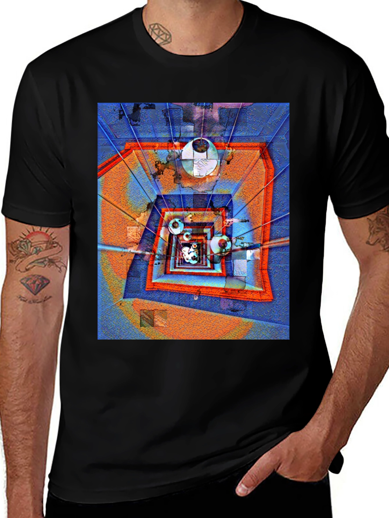 Variant 22 of Abstract Spiral Staircase Graphic Tee