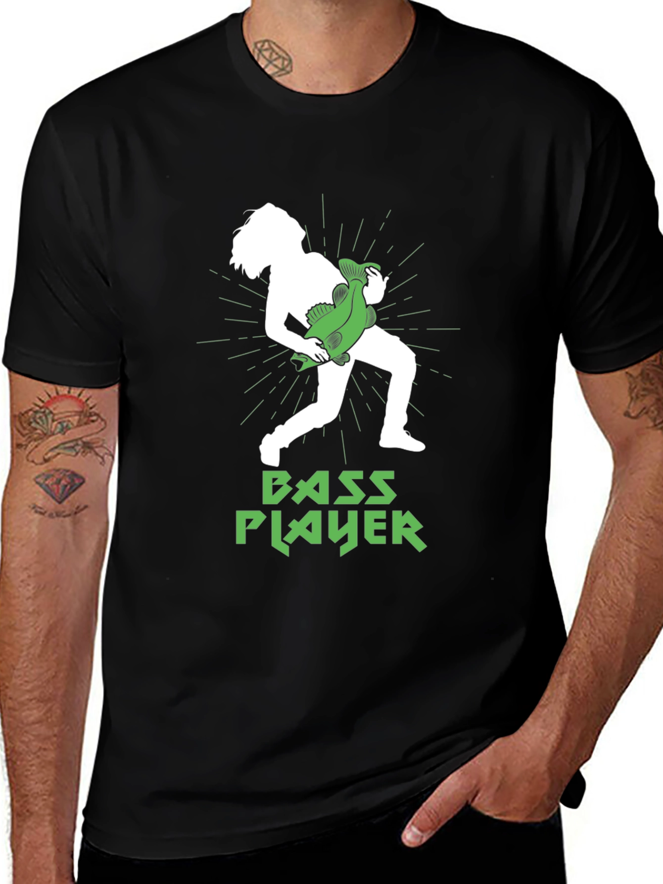 Variant 25 of Bass Player Graphic T-Shirt