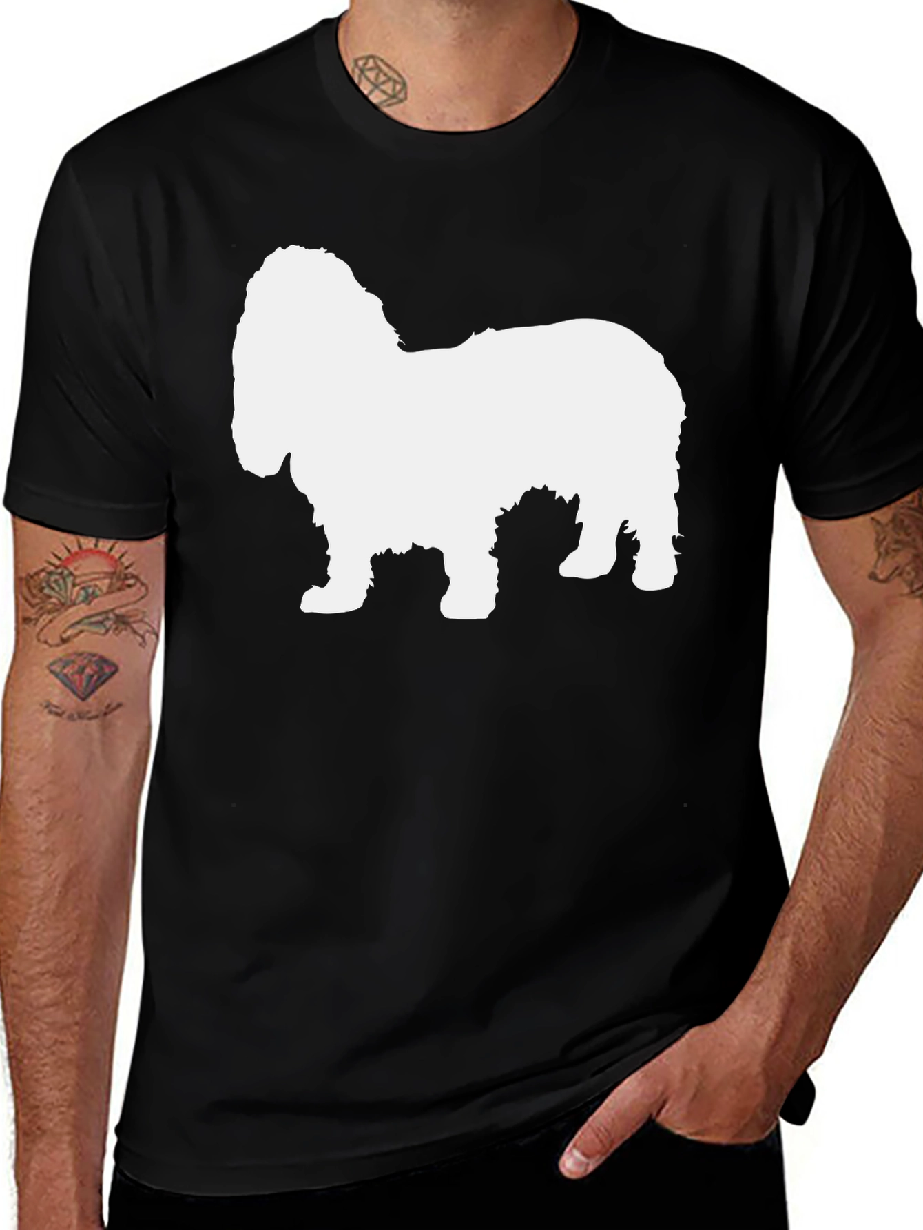 Variant 30 of Dog Silhouette Black T-Shirt