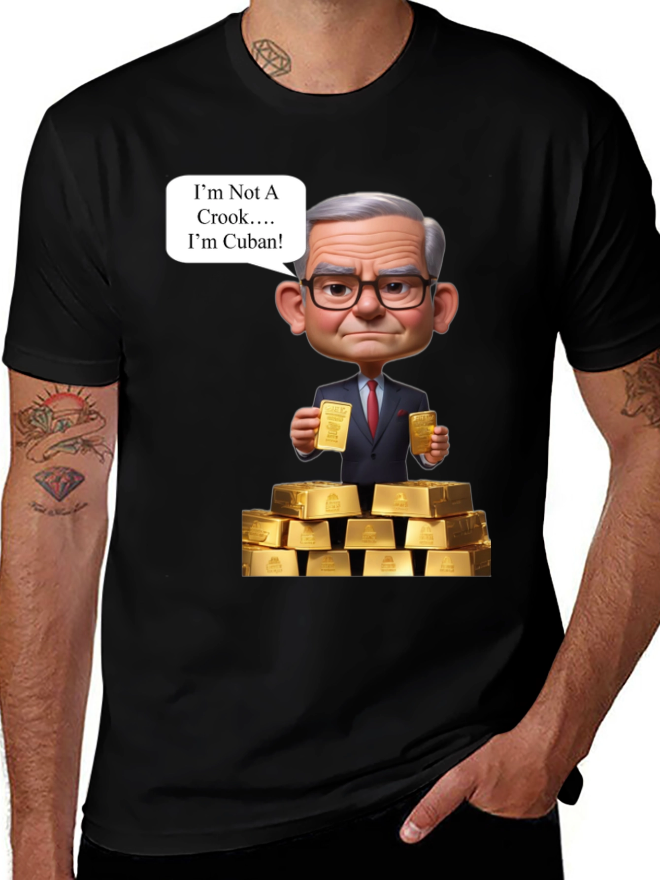 Variant 20 of Funny Cuban T-Shirt - I'm Not A Crook Gold
