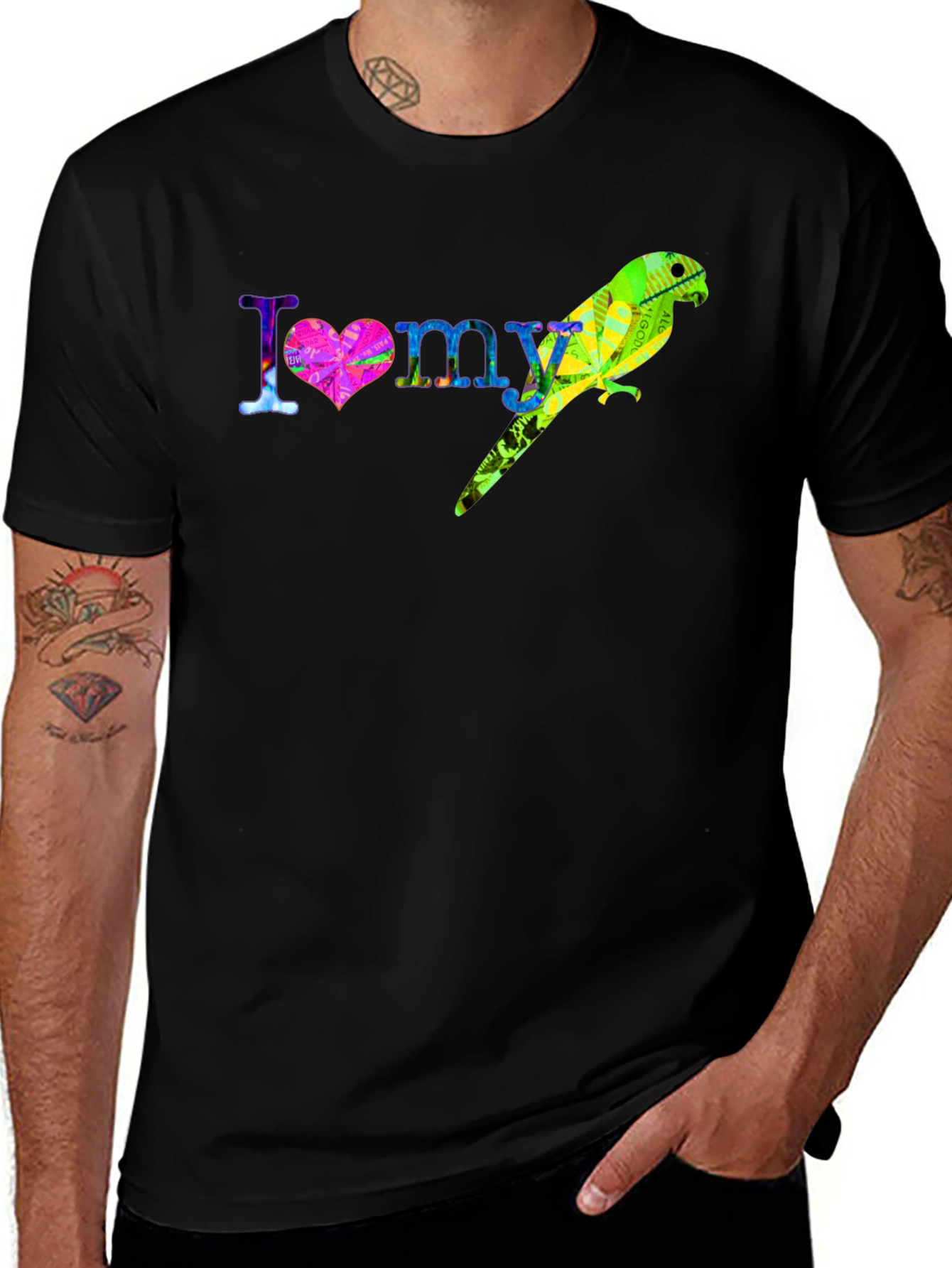Variant 13 of I Love My Parrot T-Shirt Colorful Bird Tee