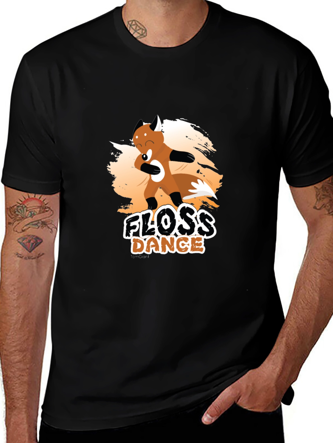 Variant 11 of Floss Dance Black Cotton Graphic Tee