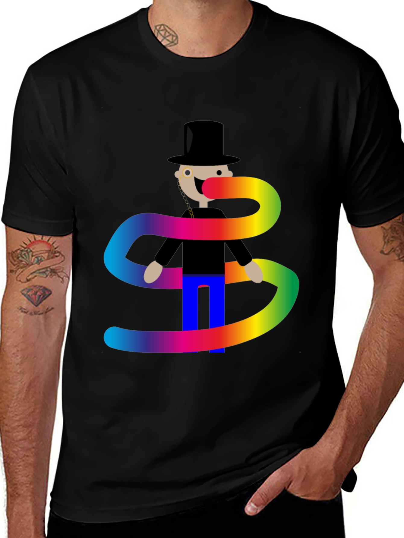 Variant 19 of Rainbow Scarf T-Shirt - Stylish Graphic Tee
