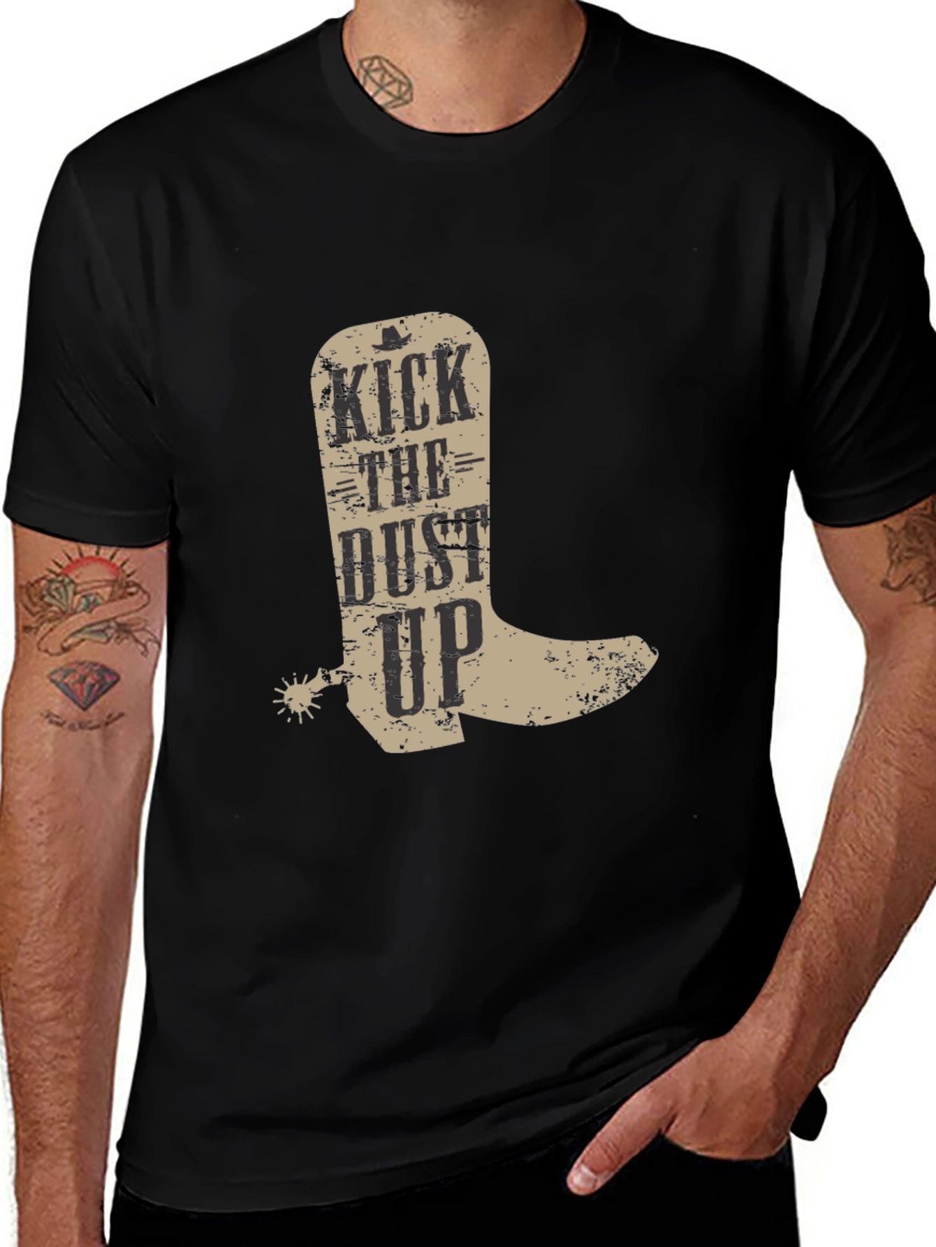 Variant 26 of Kick the Dust Up Cowboy Boot Graphic T-Shirt