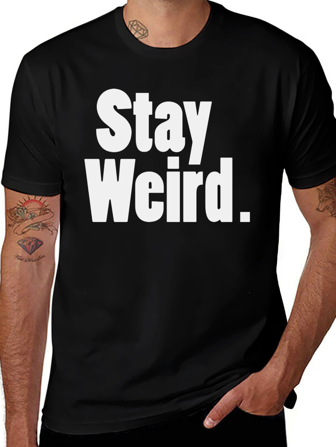 Variant 8 of Stay Weird Black Graphic T-Shirt