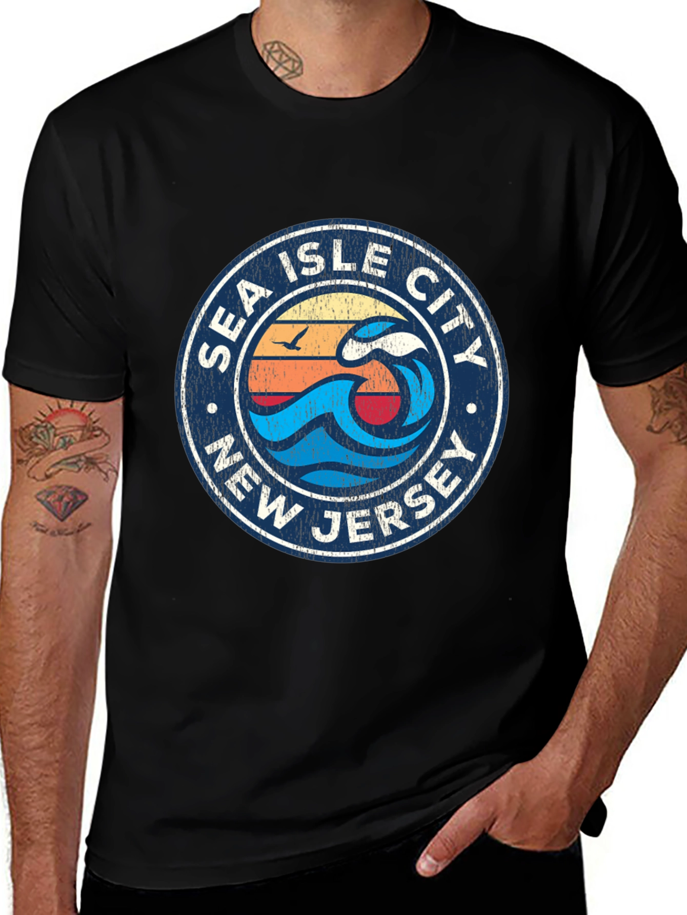 Variant 7 of Sea Isle City New Jersey Wave Graphic T-Shirt