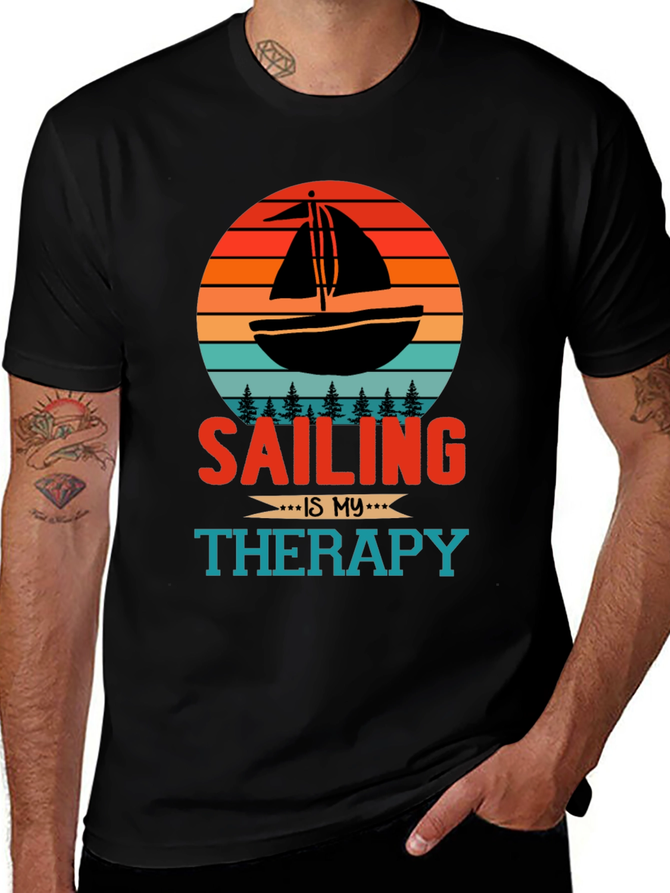 Variant 17 of Sailing Therapy T-Shirt - Nautical Design