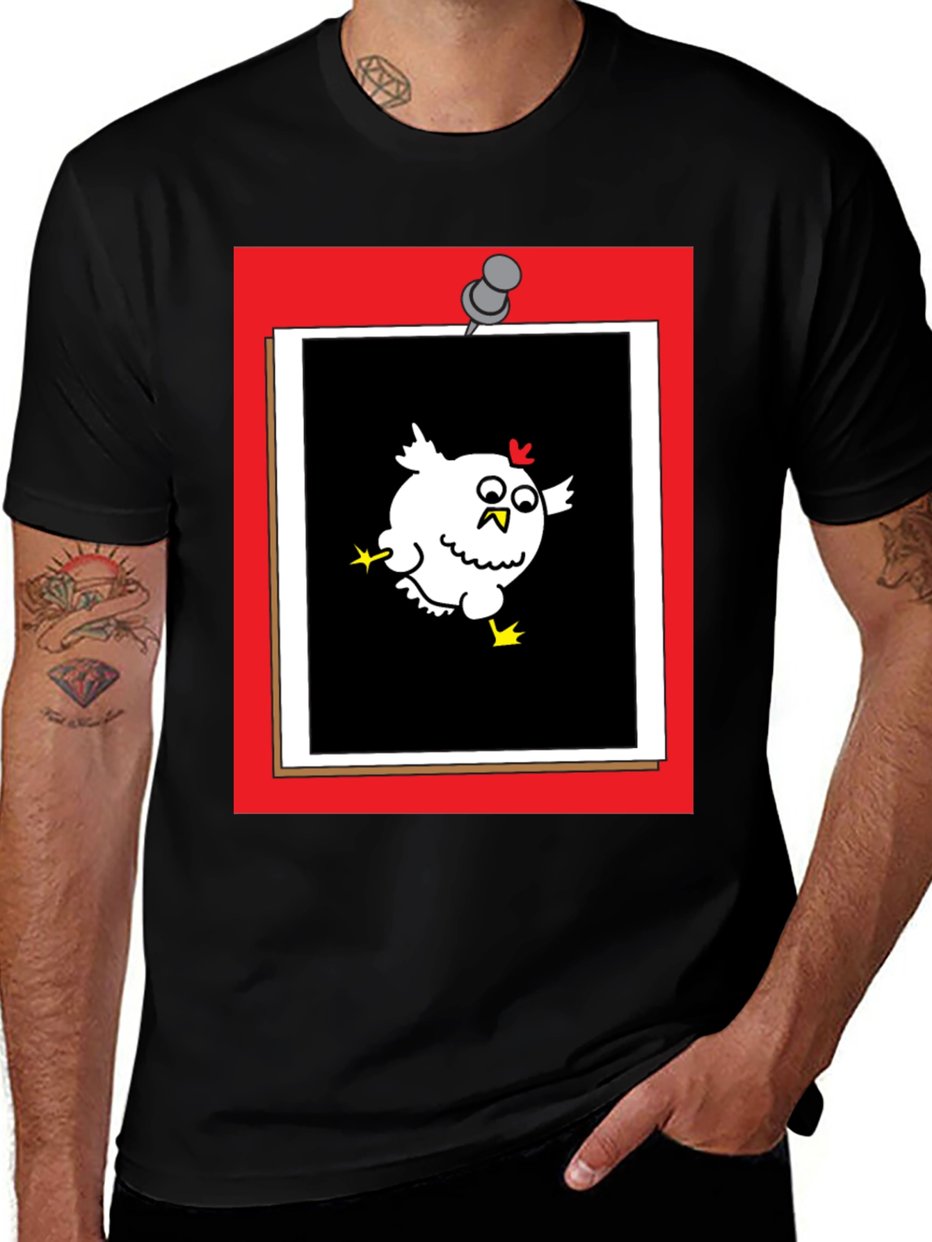Variant 15 of Cartoon Chicken Bulletin Board T-Shirt
