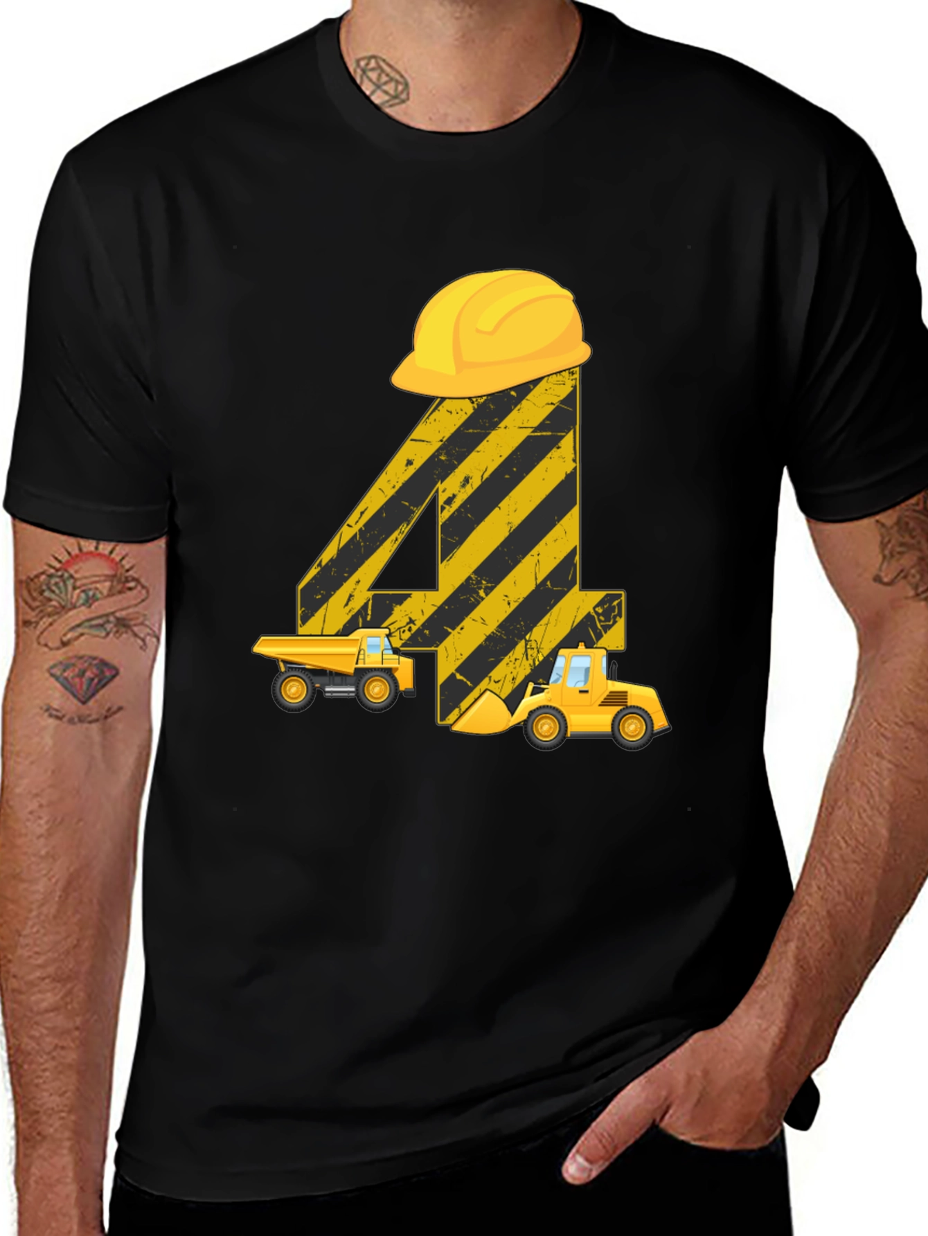 Construction Birthday Shirt - 4th Birthday Digger Tee