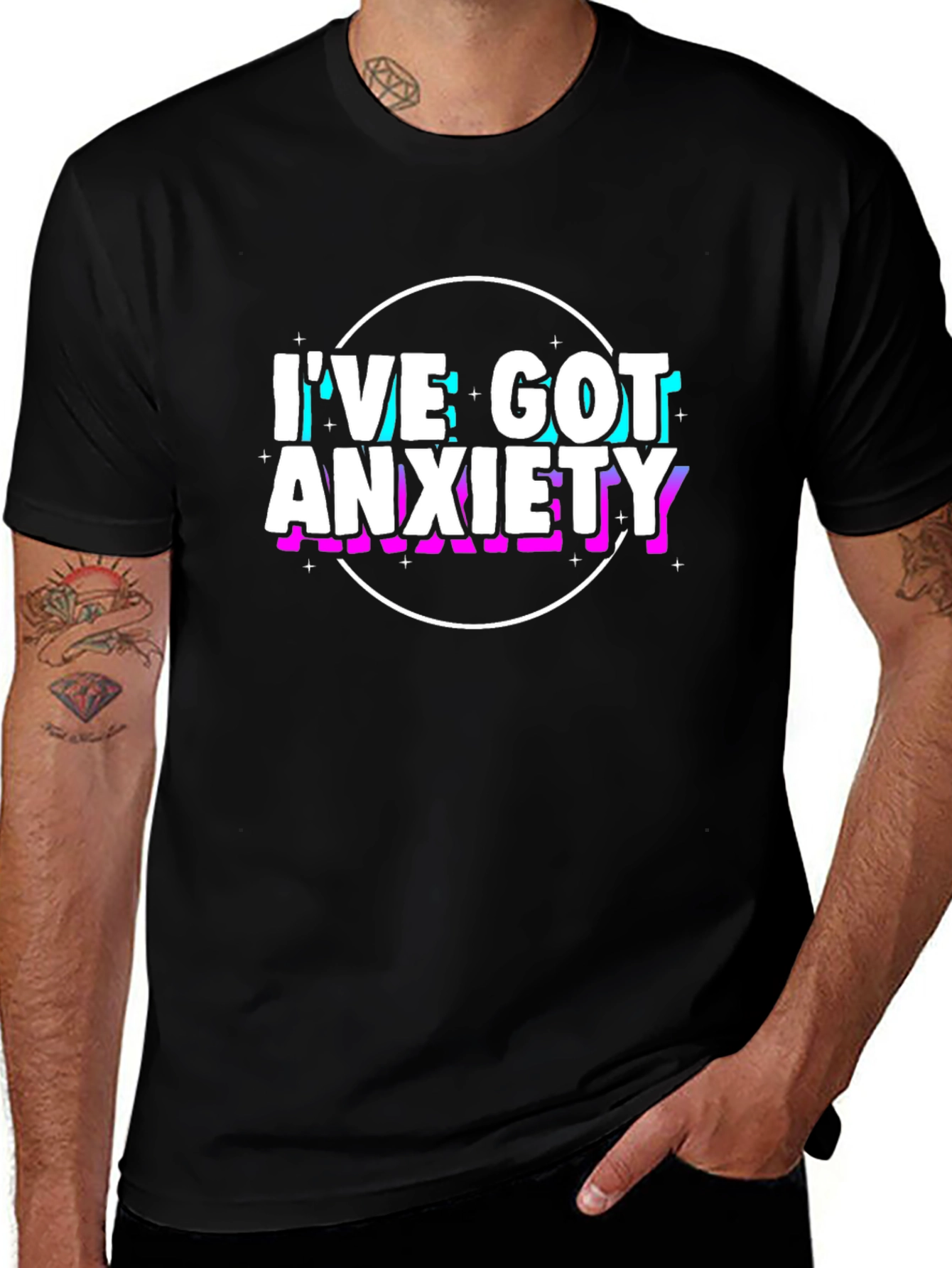 Variant 14 of I've Got Anxiety T-Shirt Black Crew Neck