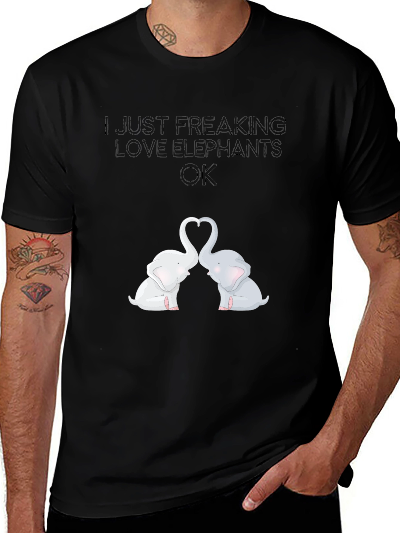 Variant 19 of I Love Elephants Graphic Tee