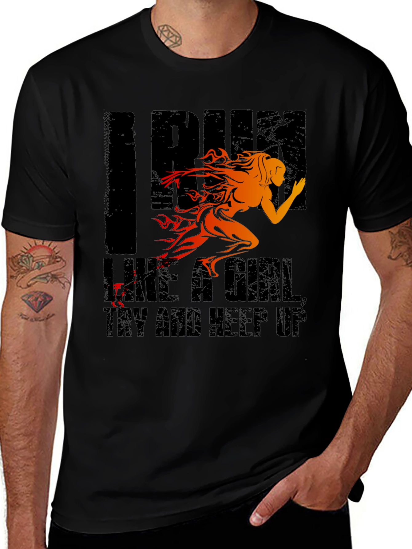 Variant 10 of I Run Like A Girl Graphic Tee - Fitness Motivation Shirt