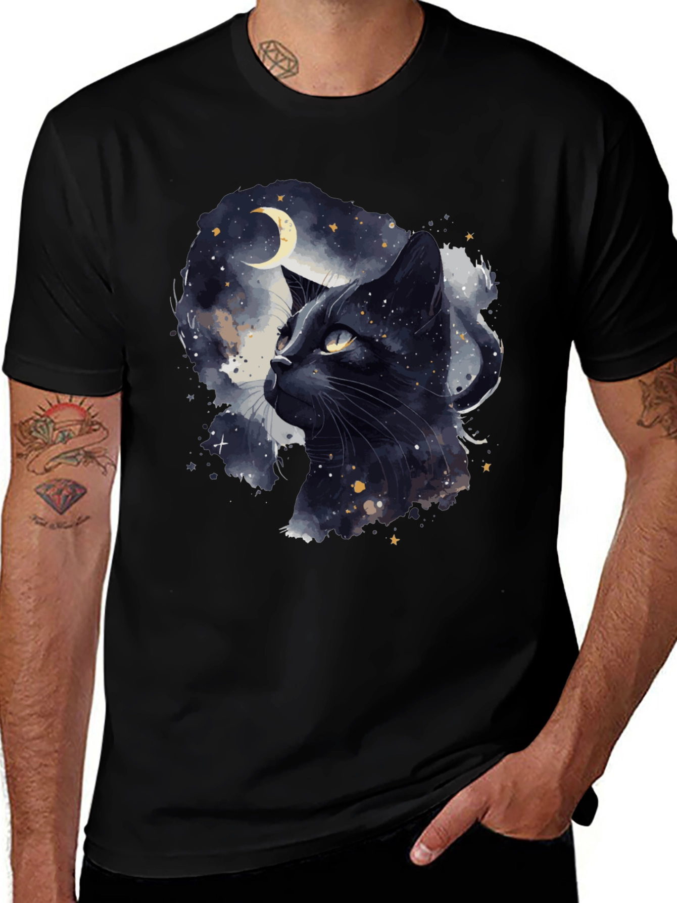 Variant 23 of Black Cat Moon Graphic T-Shirt