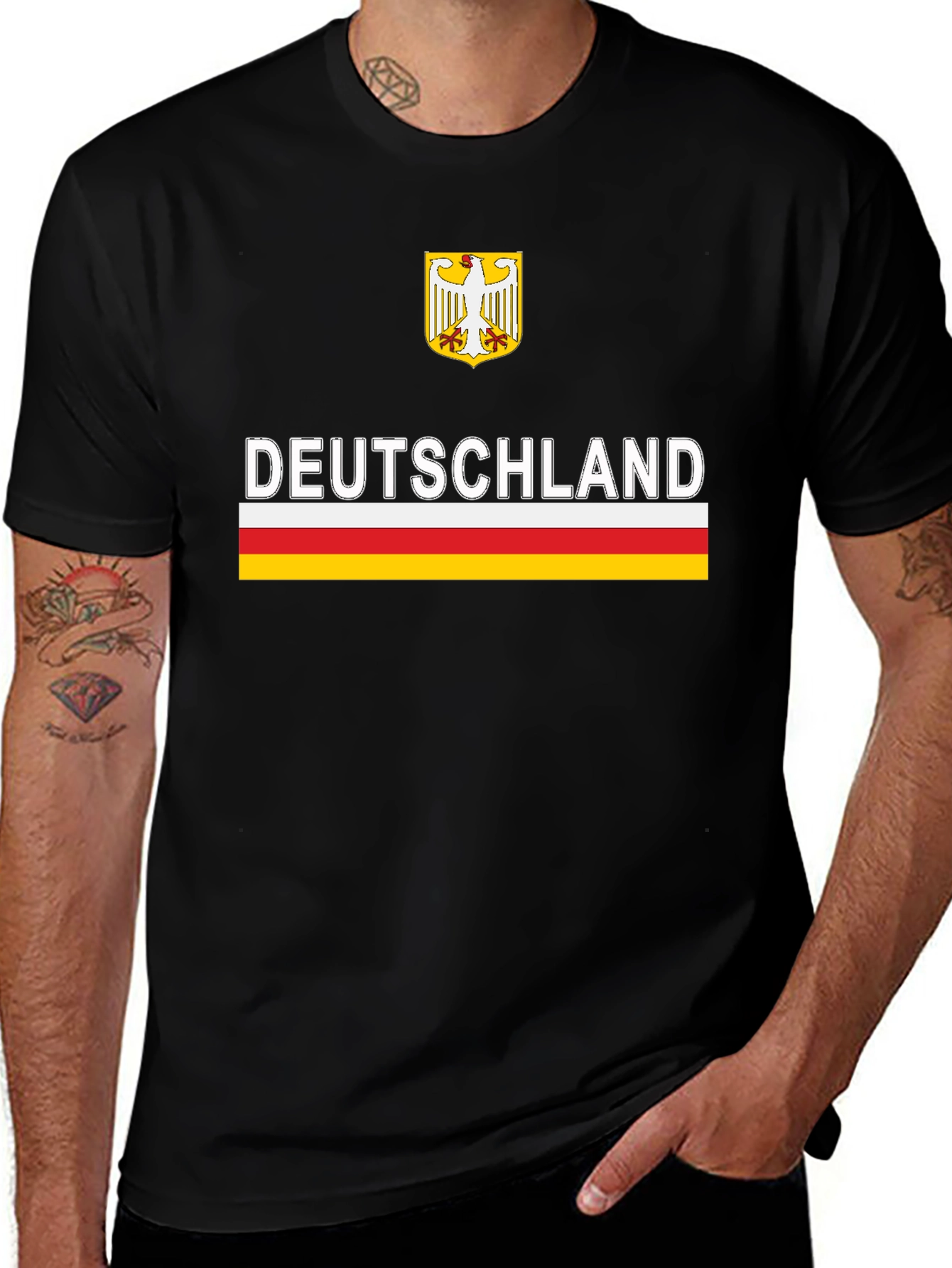 Deutschland Eagle Crest Graphic Tee - Black