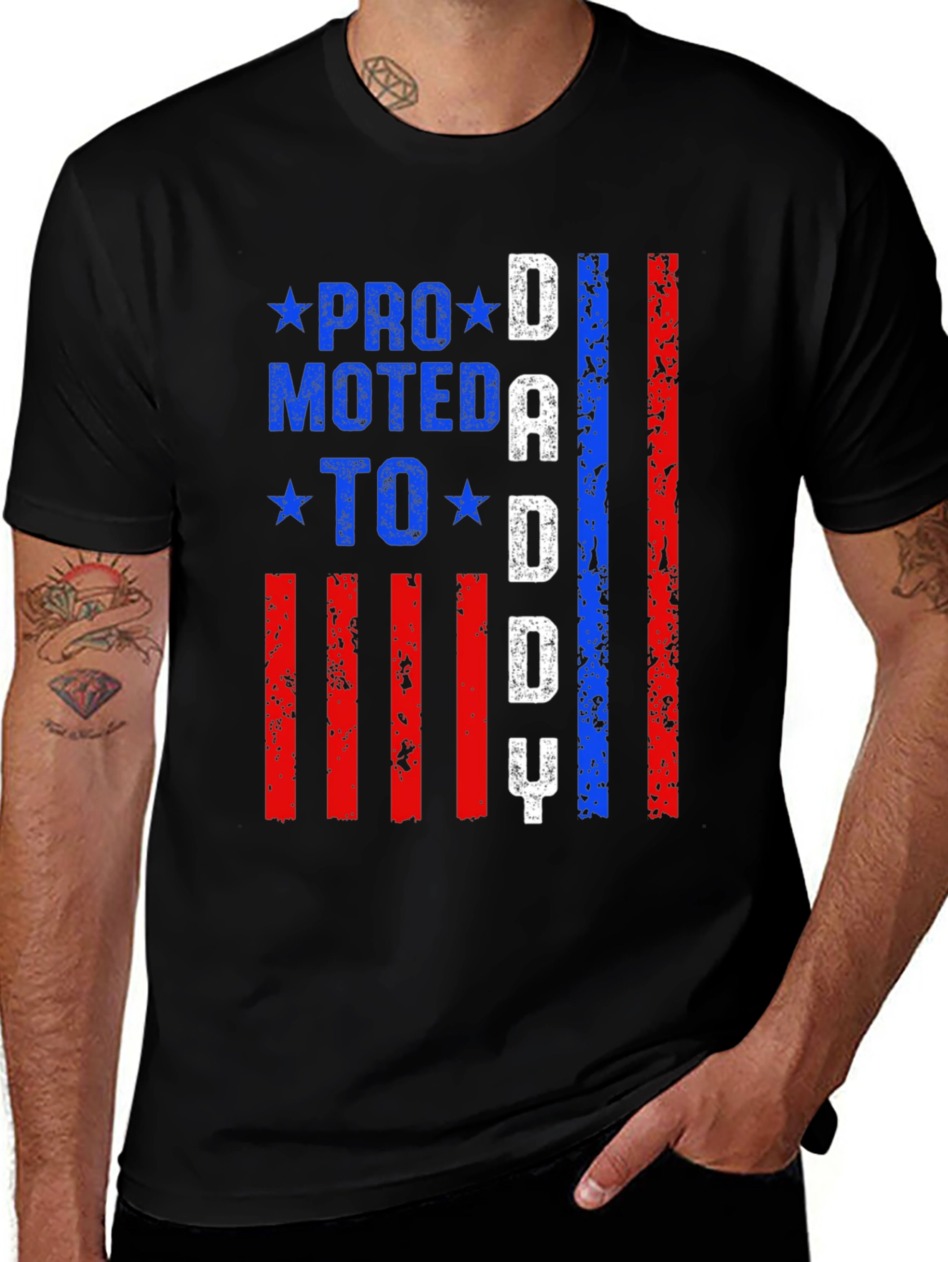 Promoted to Daddy T-Shirt - Patriotic Father's Day Gift