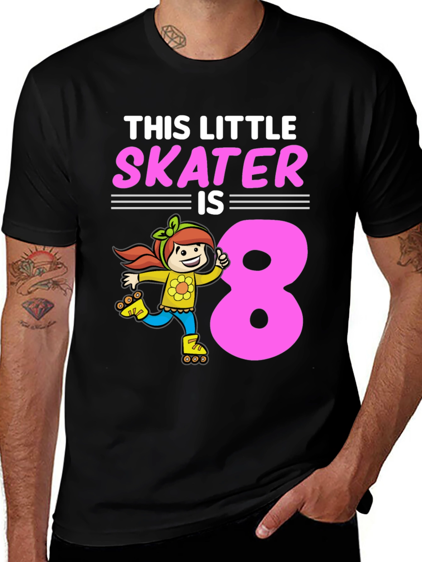 Variant 23 of Little Skater 8th Birthday T-Shirt