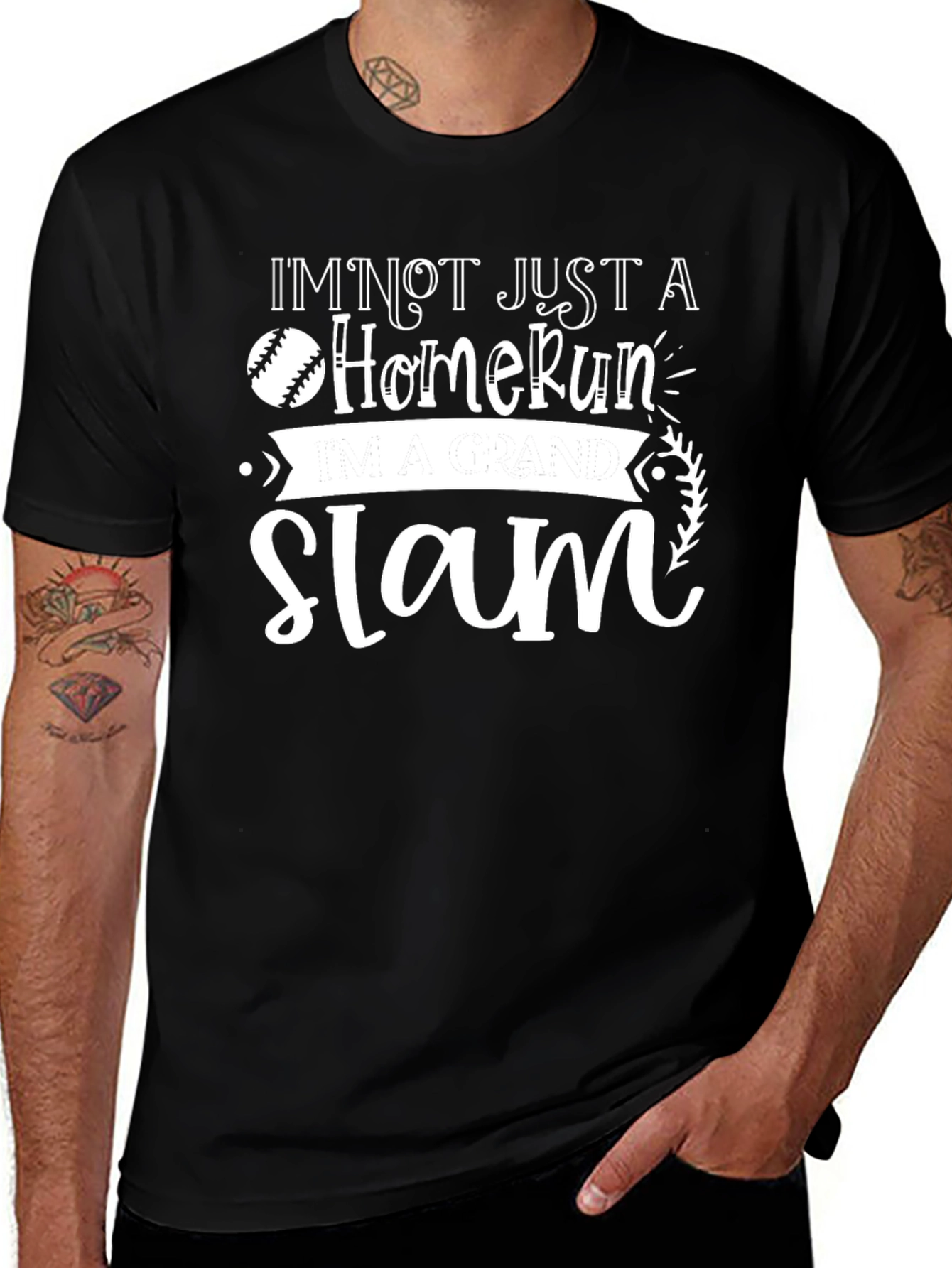 Variant 5 of Grand Slam Baseball Graphic Tee - Black