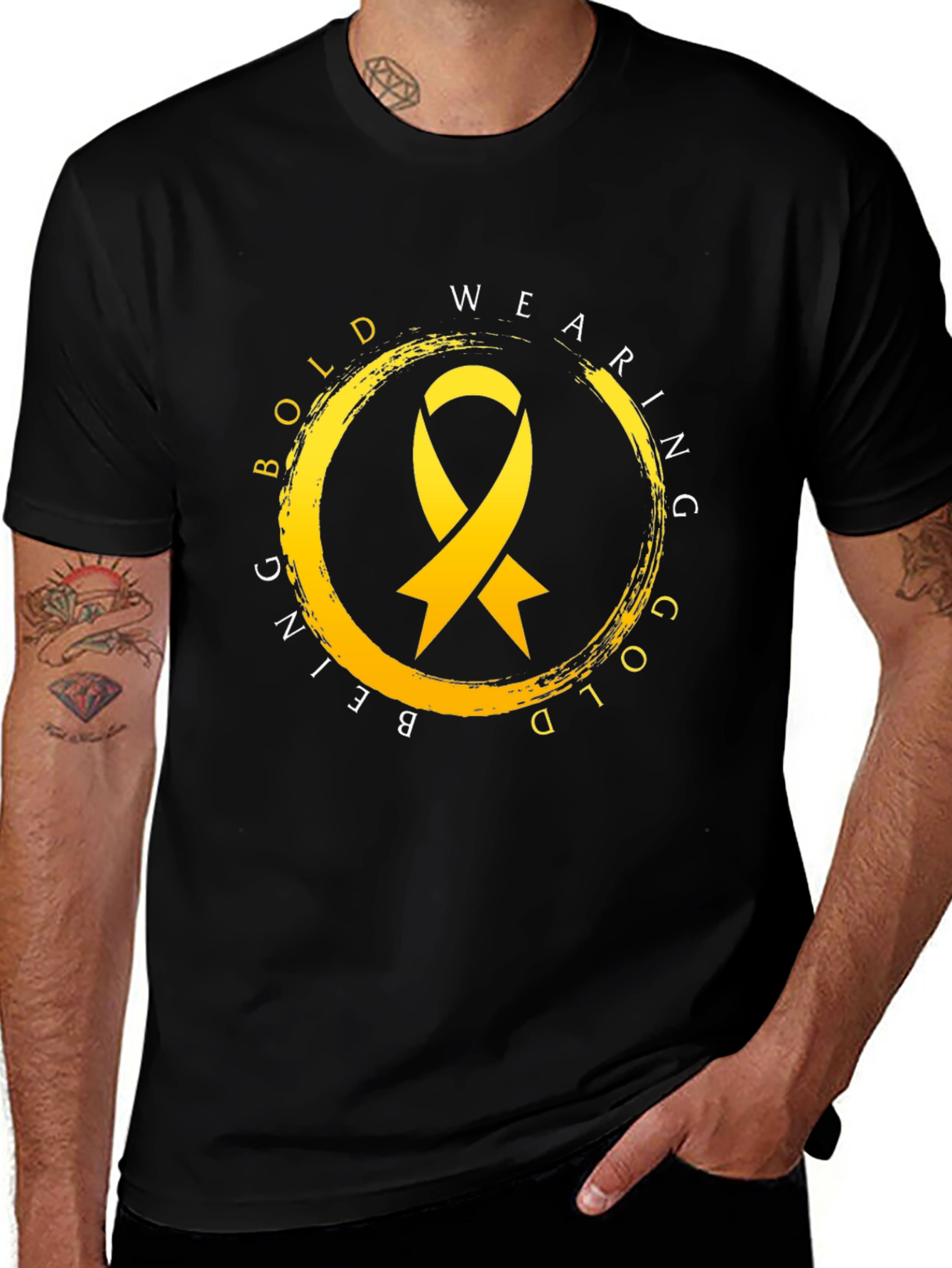 Variant 8 of Bold Wearing Gold Awareness Ribbon T-Shirt