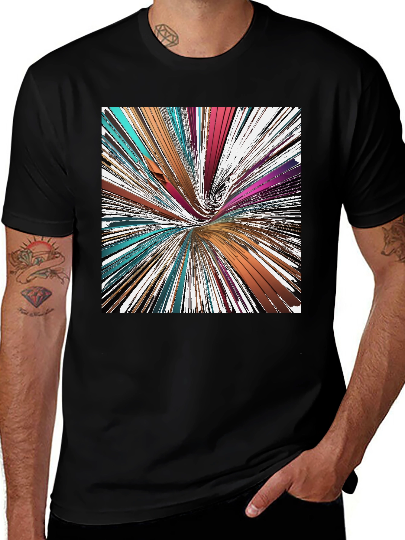 Variant 9 of Abstract Swirl Graphic Tee - Modern Art Shirt