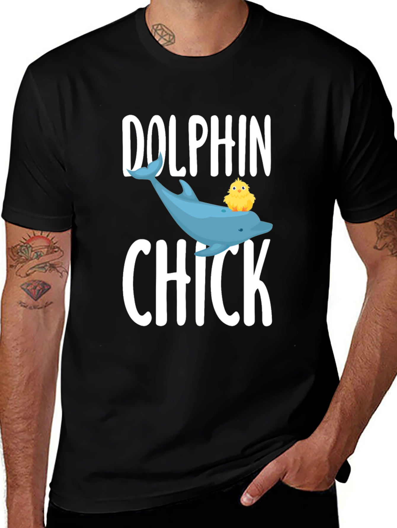 Variant 28 of Dolphin Chick Graphic Tee - Cute Animal T-Shirt
