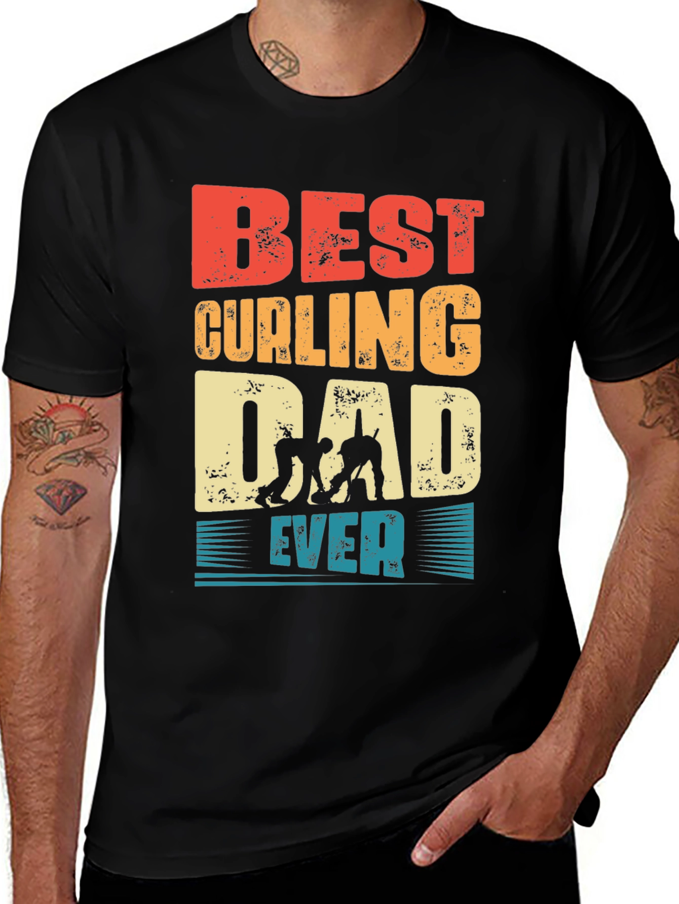 Variant 15 of Best Curling Dad Ever T-Shirt