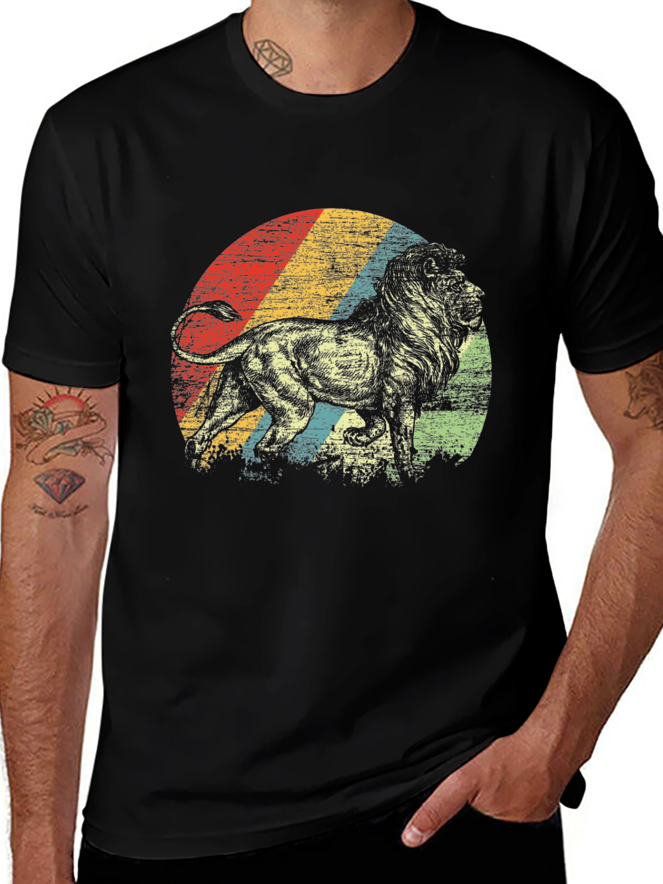 Variant 22 of Vintage Lion Graphic Tee - Retro Style Comfort