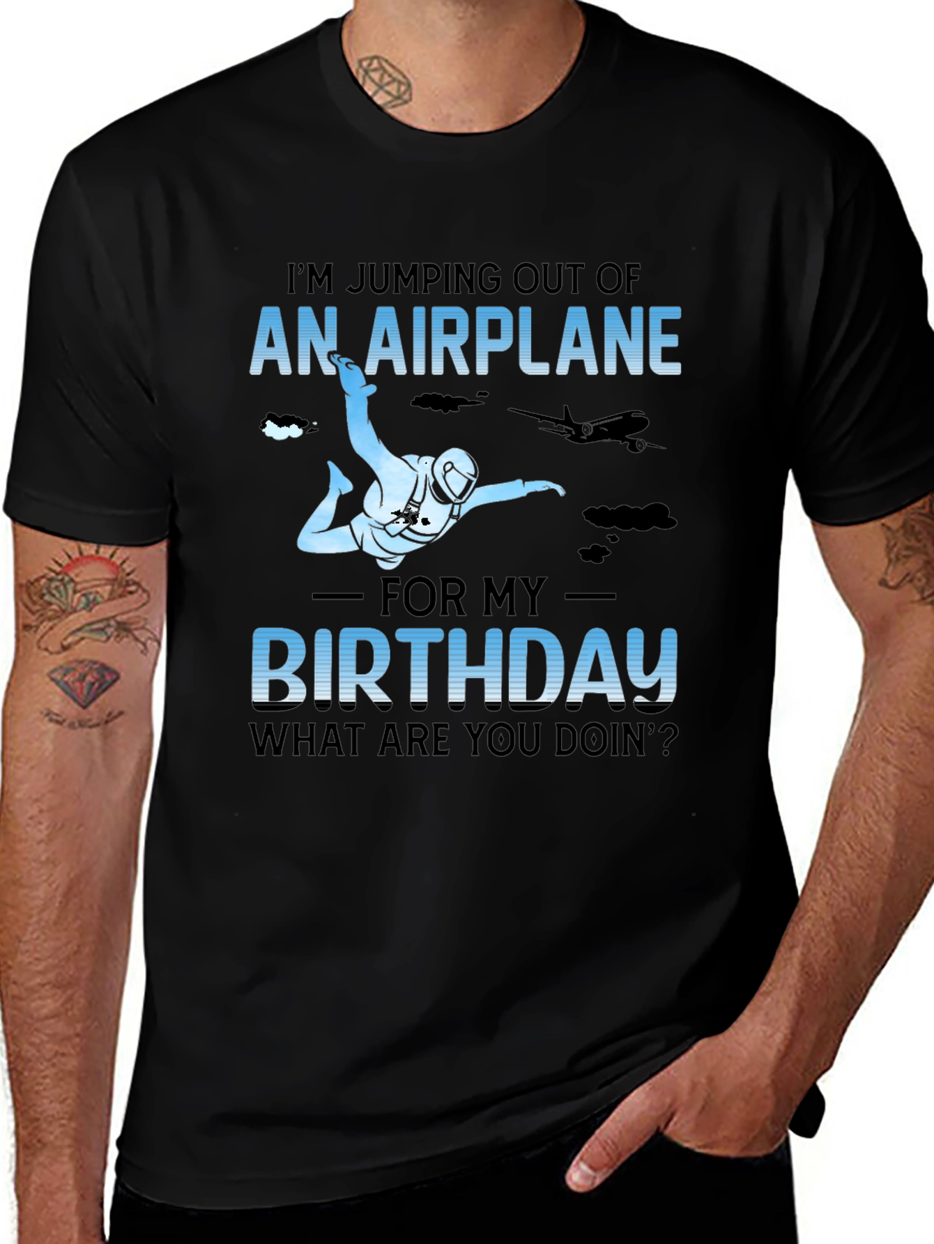 Variant 19 of Birthday Skydiving T-Shirt - Jumping Out of Airplane