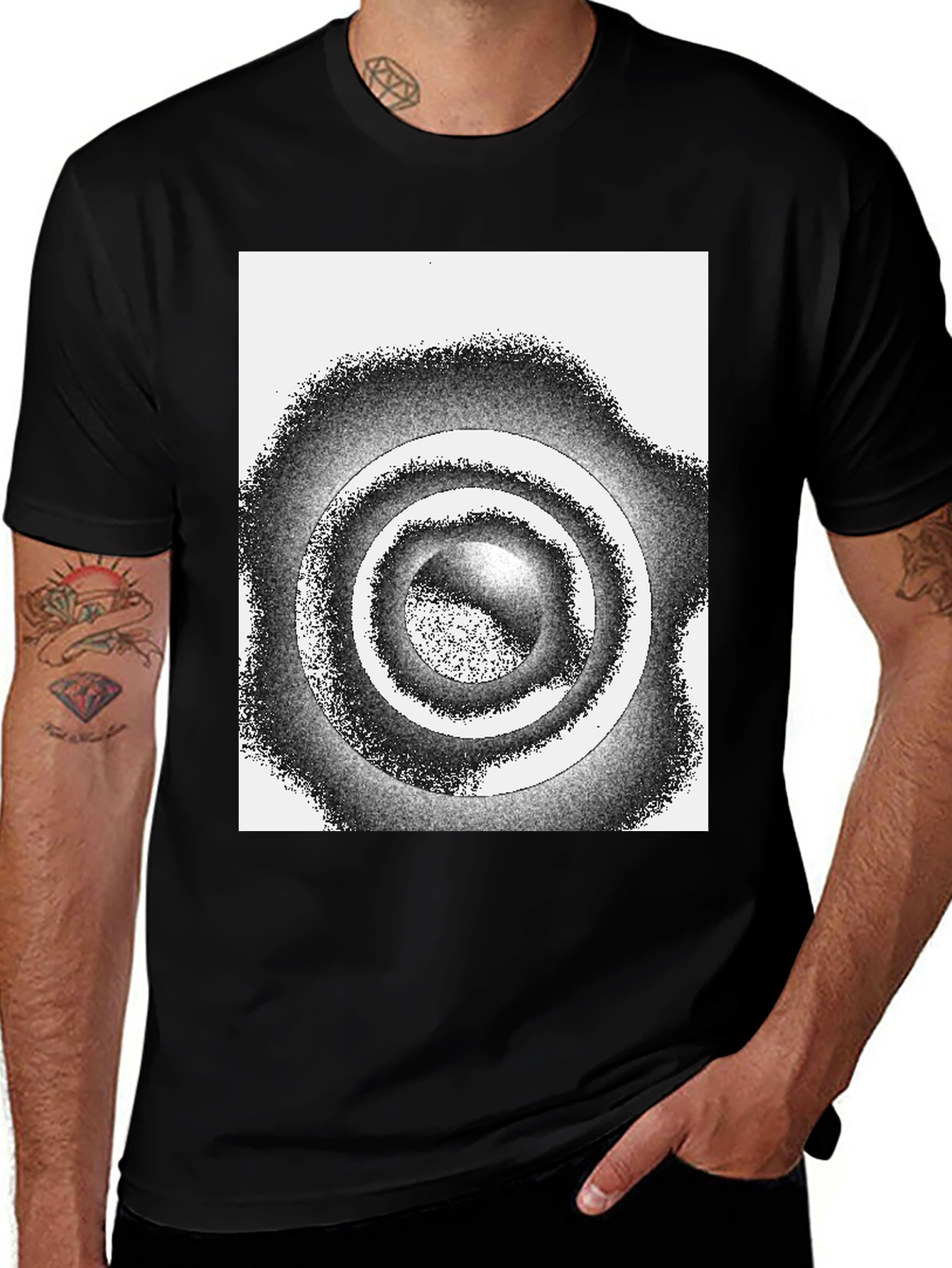Abstract Circle Graphic Tee - Modern Style
