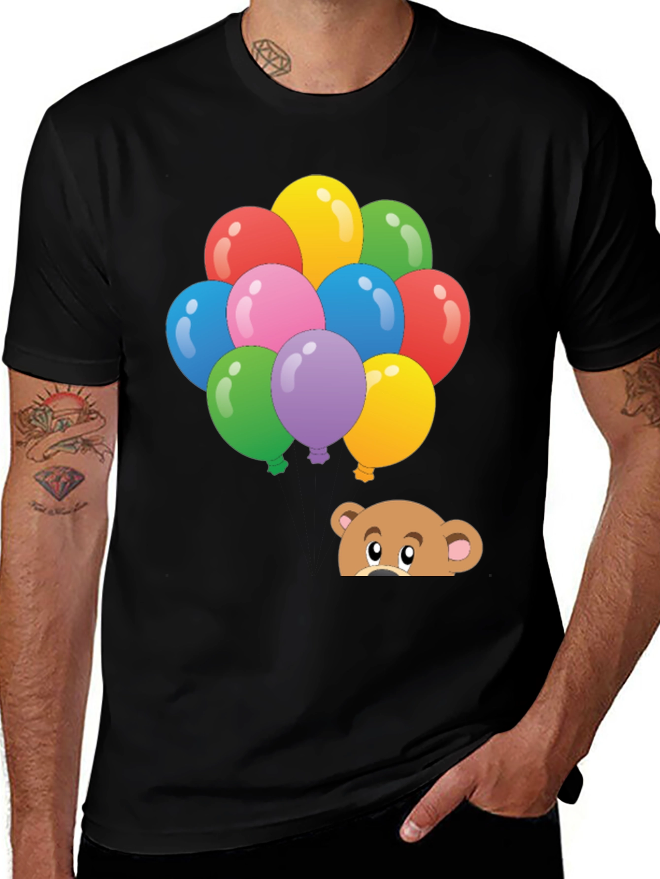 Variant 13 of Balloons & Bear Peek T-Shirt