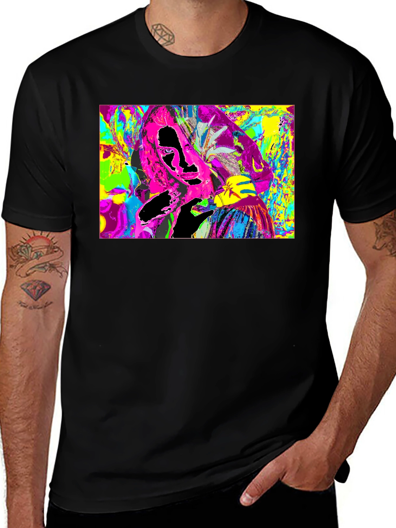 Variant 13 of Vivid Abstract Graphic Print Crewneck T-Shirt