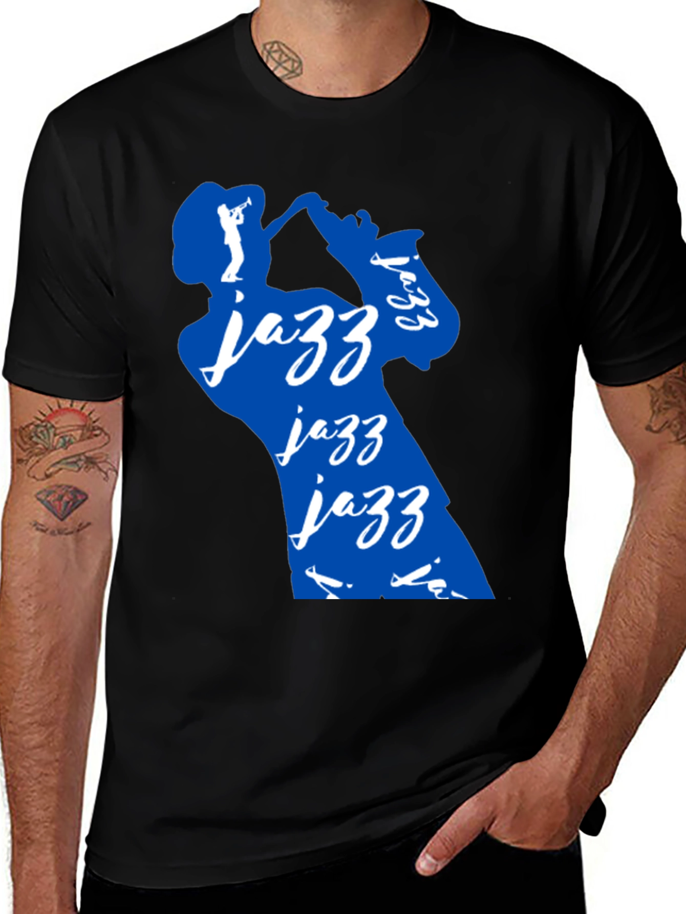 Variant 13 of Jazz Musician Silhouette T-Shirt - Cool Music Tee