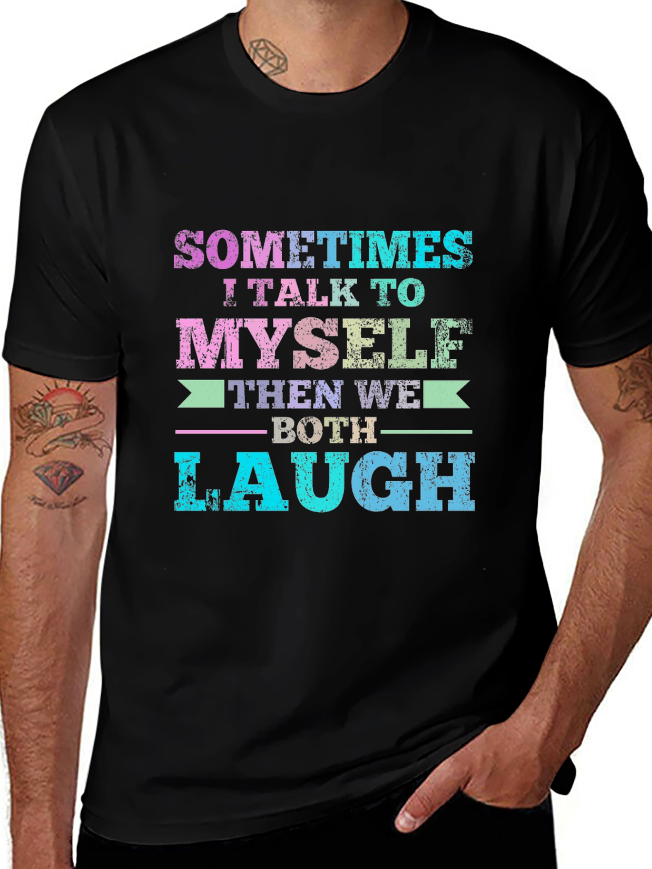 Variant 26 of Funny Graphic T-Shirt - Sometimes I Talk To Myself