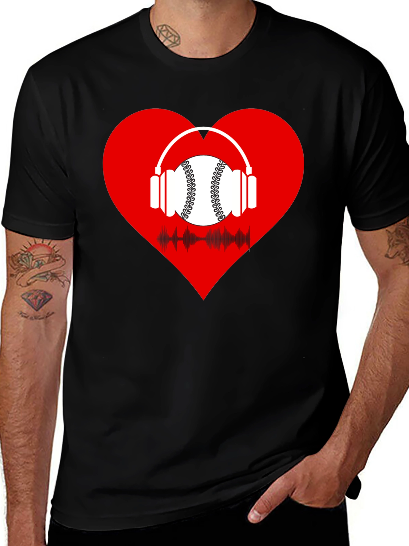 Variant 19 of Baseball Heartbeat T-Shirt - Love the Game