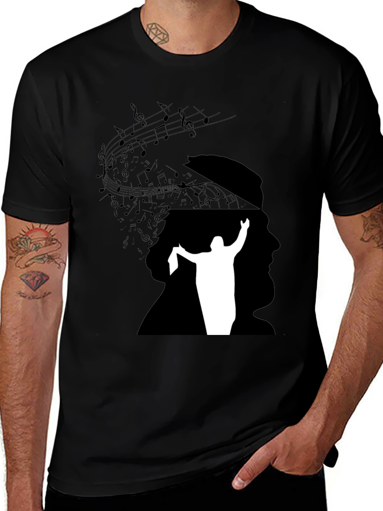 Variant 15 of Musical Mind T-Shirt - Black Graphic Tee