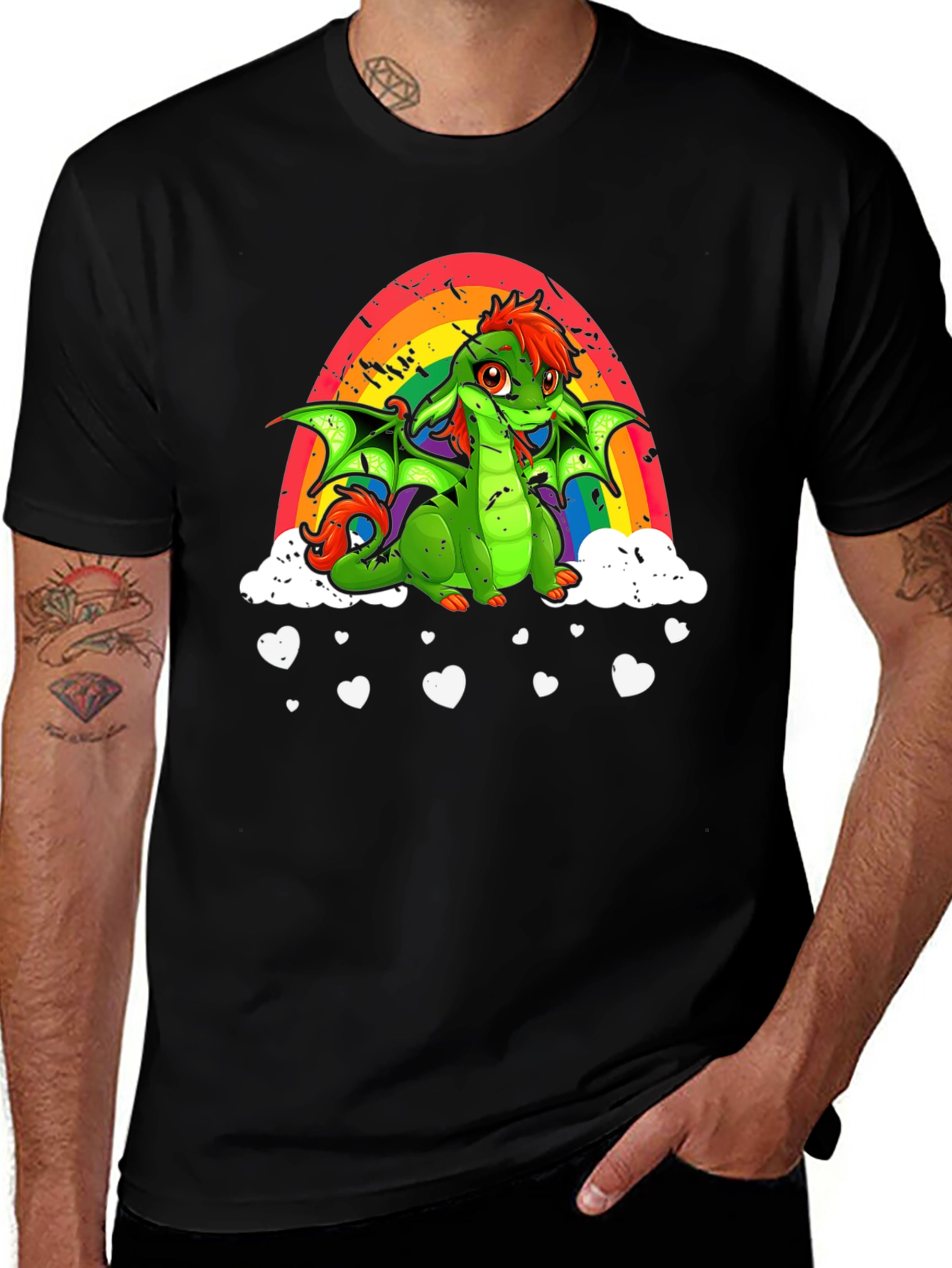 Rainbow Dragon Graphic T-Shirt