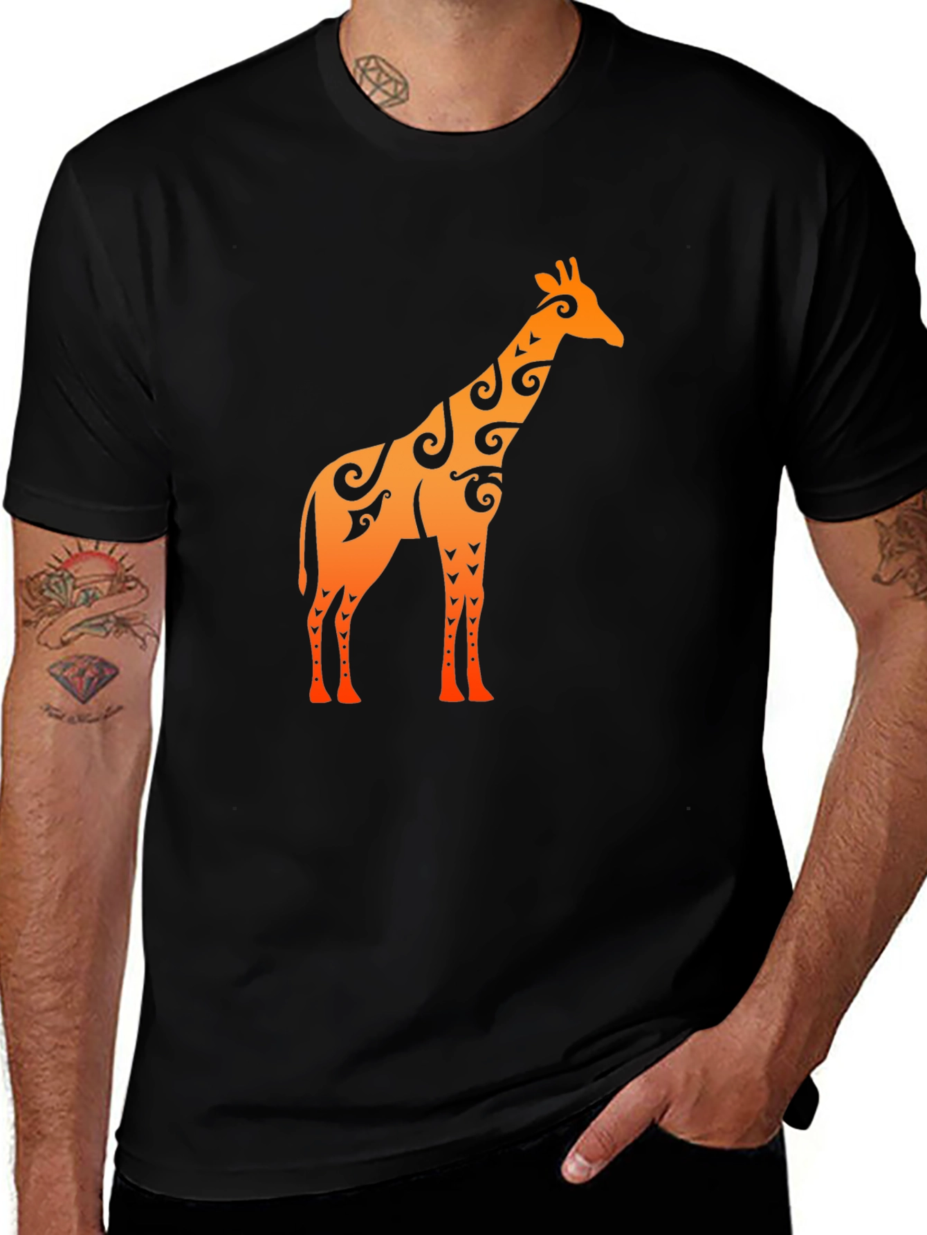 Variant 16 of Tribal Giraffe Graphic T-Shirt