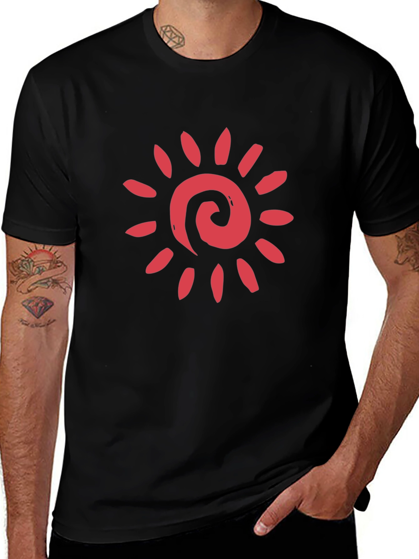 Variant 5 of Bold Sun Graphic Black Tee