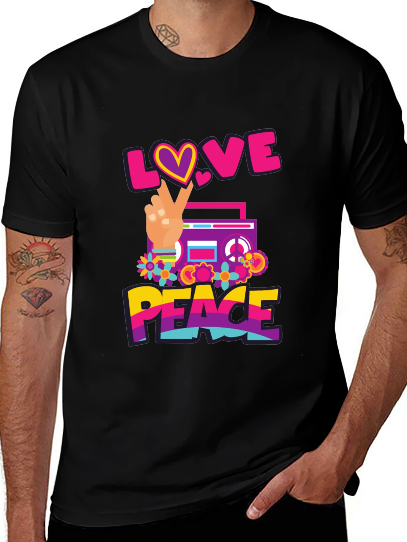 Variant 19 of Love and Peace Graphic T-Shirt