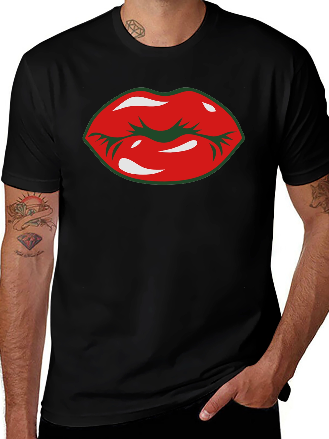 Variant 3 of Lips Graphic T-Shirt - Black