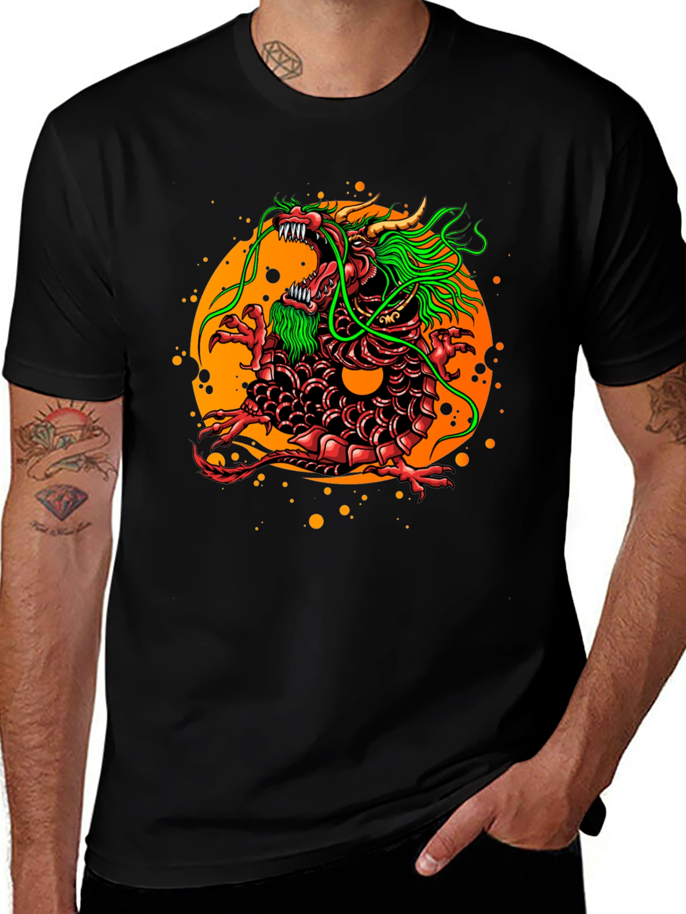 Variant 4 of Dragon Graphic Black T-Shirt