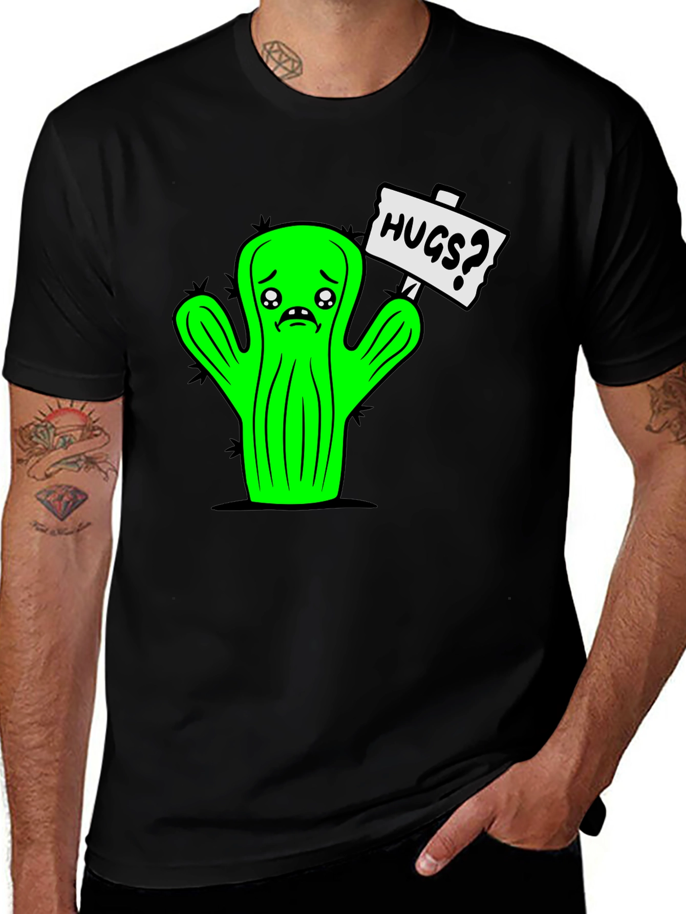 Variant 8 of Sad Cactus Hugs? Graphic Tee