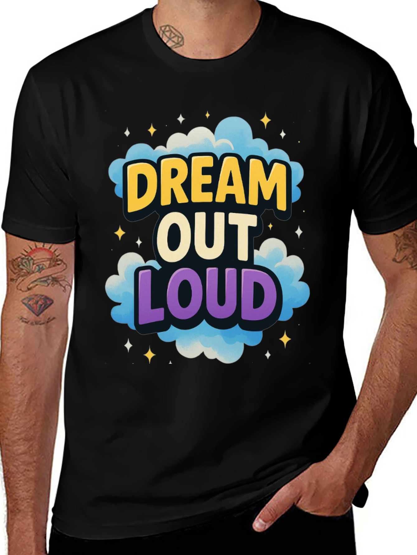 Variant 15 of Dream Out Loud Graphic Tee - Trendy Black T-Shirt