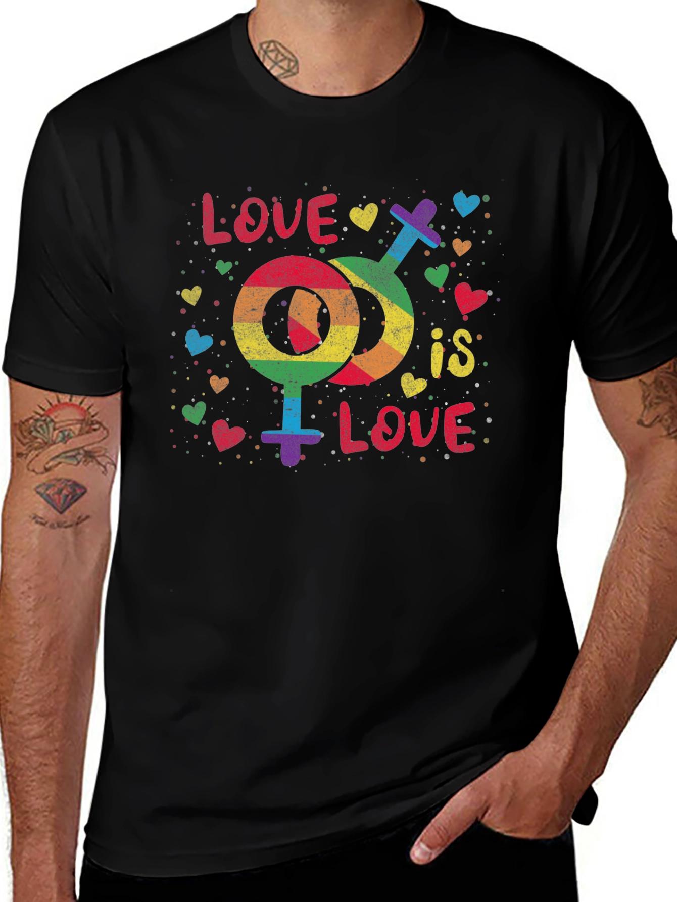 Love Is Love LGBTQ Pride T-Shirt - Rainbow Design