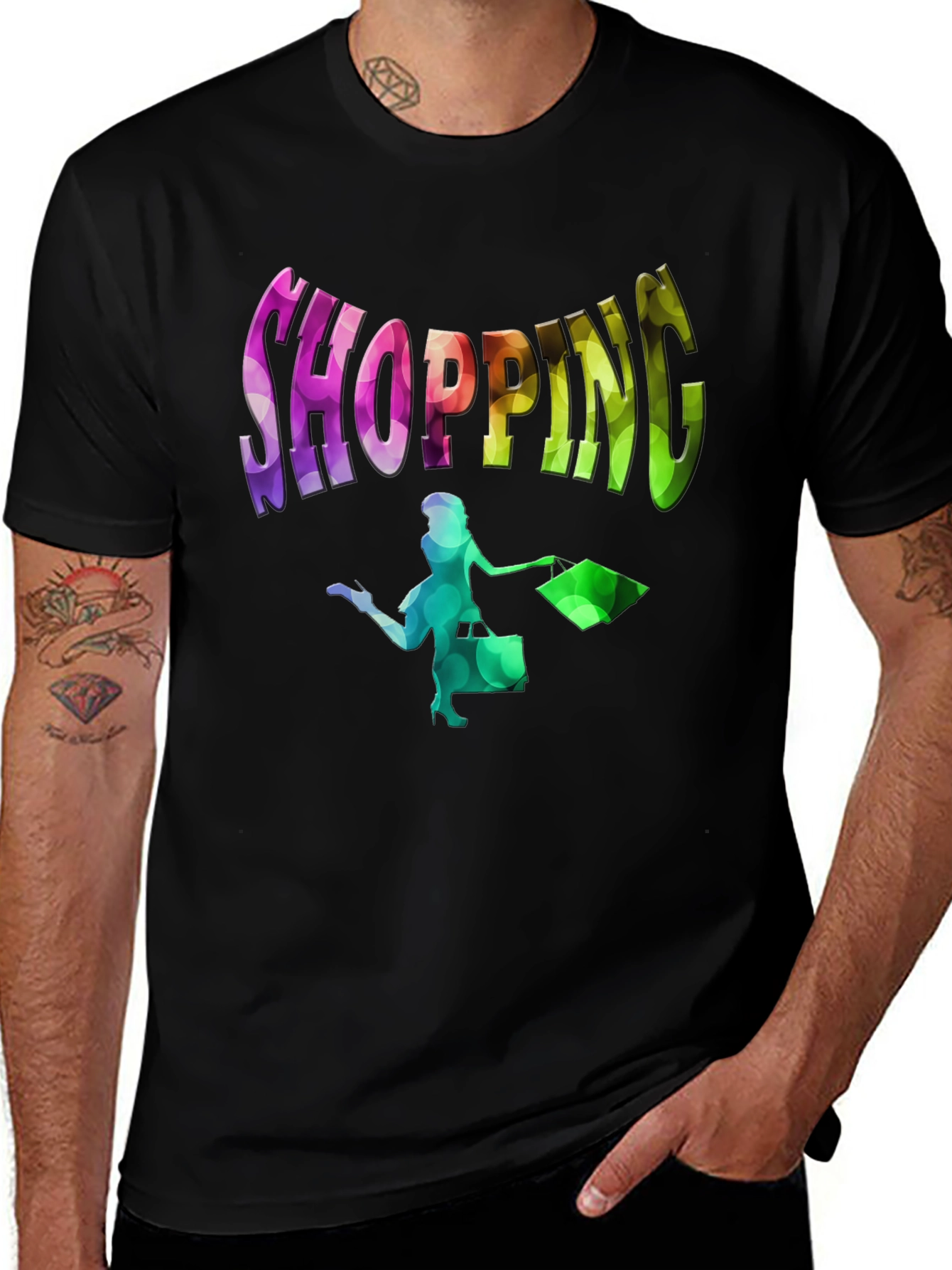 Variant 12 of Colorful Shopping Graphic Tee